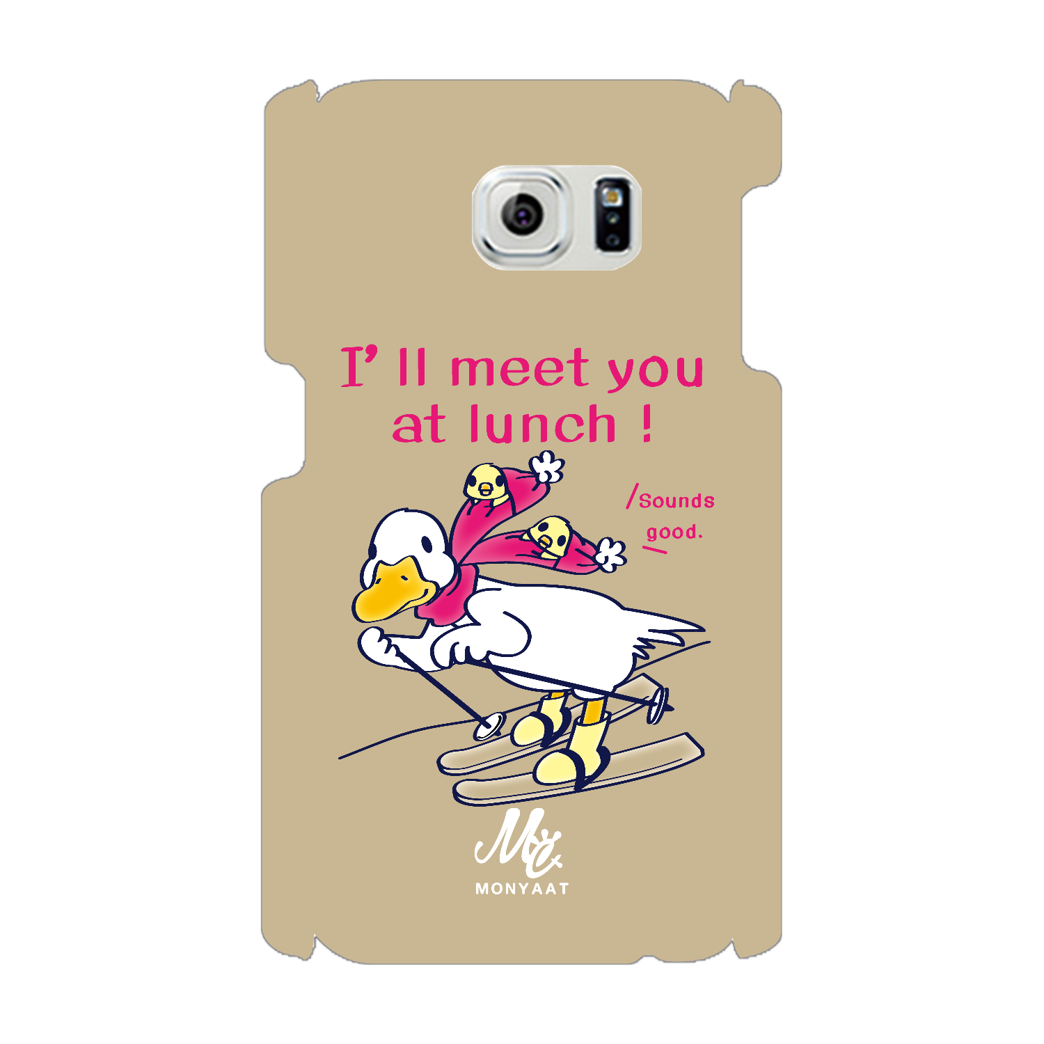 あひるのおひるさんのスキー　ブラウン Galaxy S6(SC-05G)