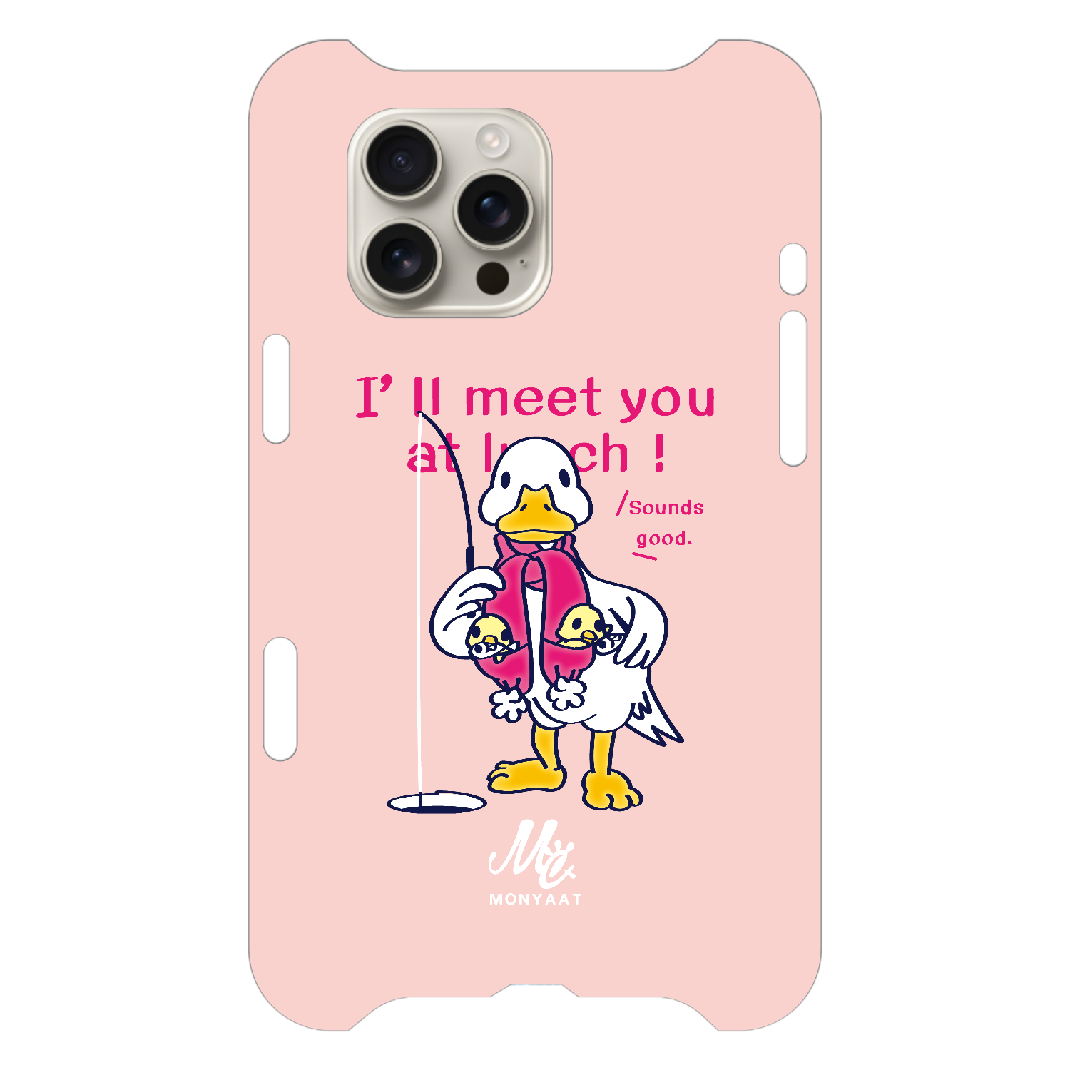 あひるのおひるさんのサカナ釣り ピンク iPhone16 Pro Max