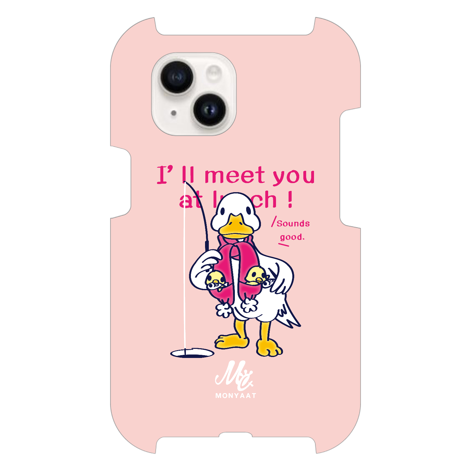 あひるのおひるさんのサカナ釣り ピンク iPhone15