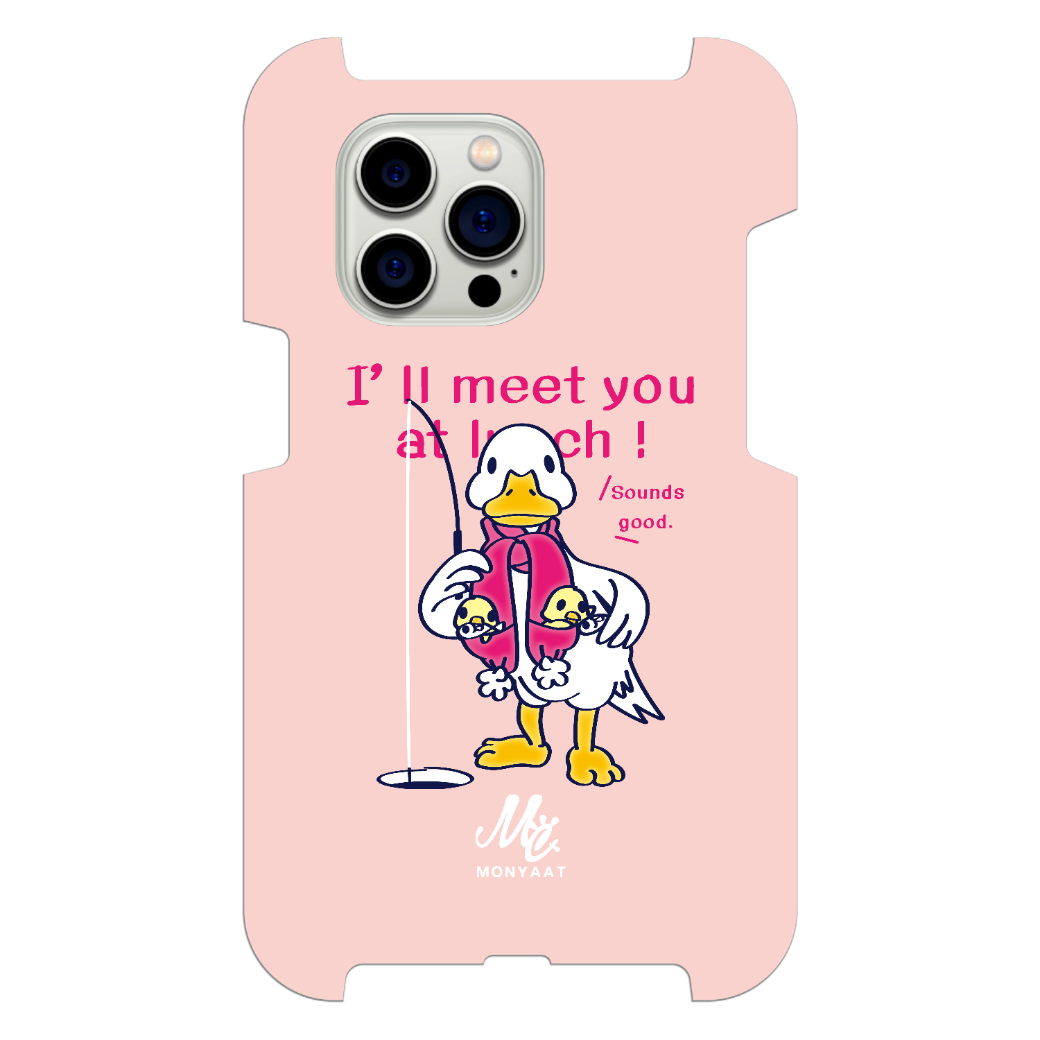 あひるのおひるさんのサカナ釣り ピンク iPhone15 Pro Max