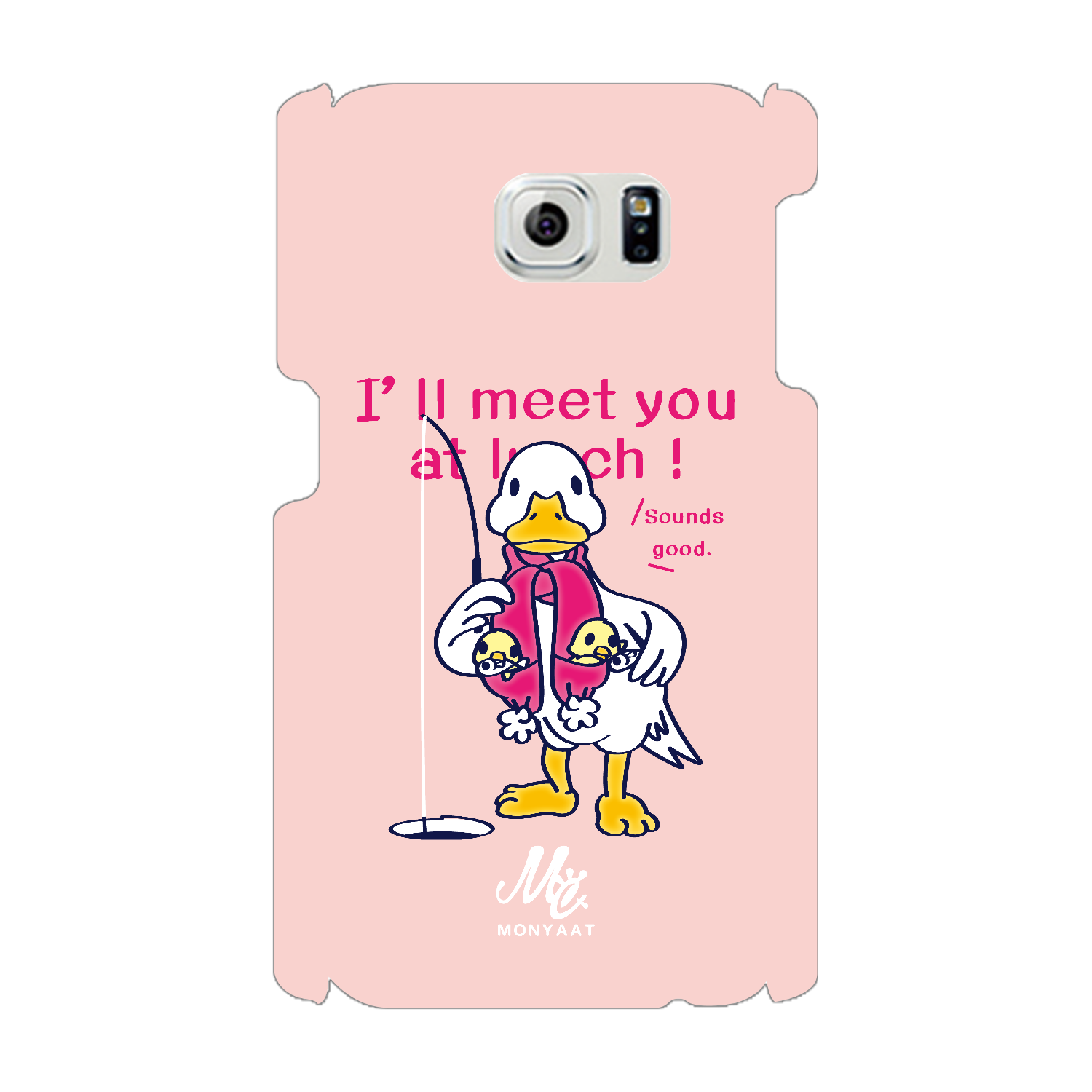 あひるのおひるさんのサカナ釣り ピンク Galaxy S6(SC-05G)