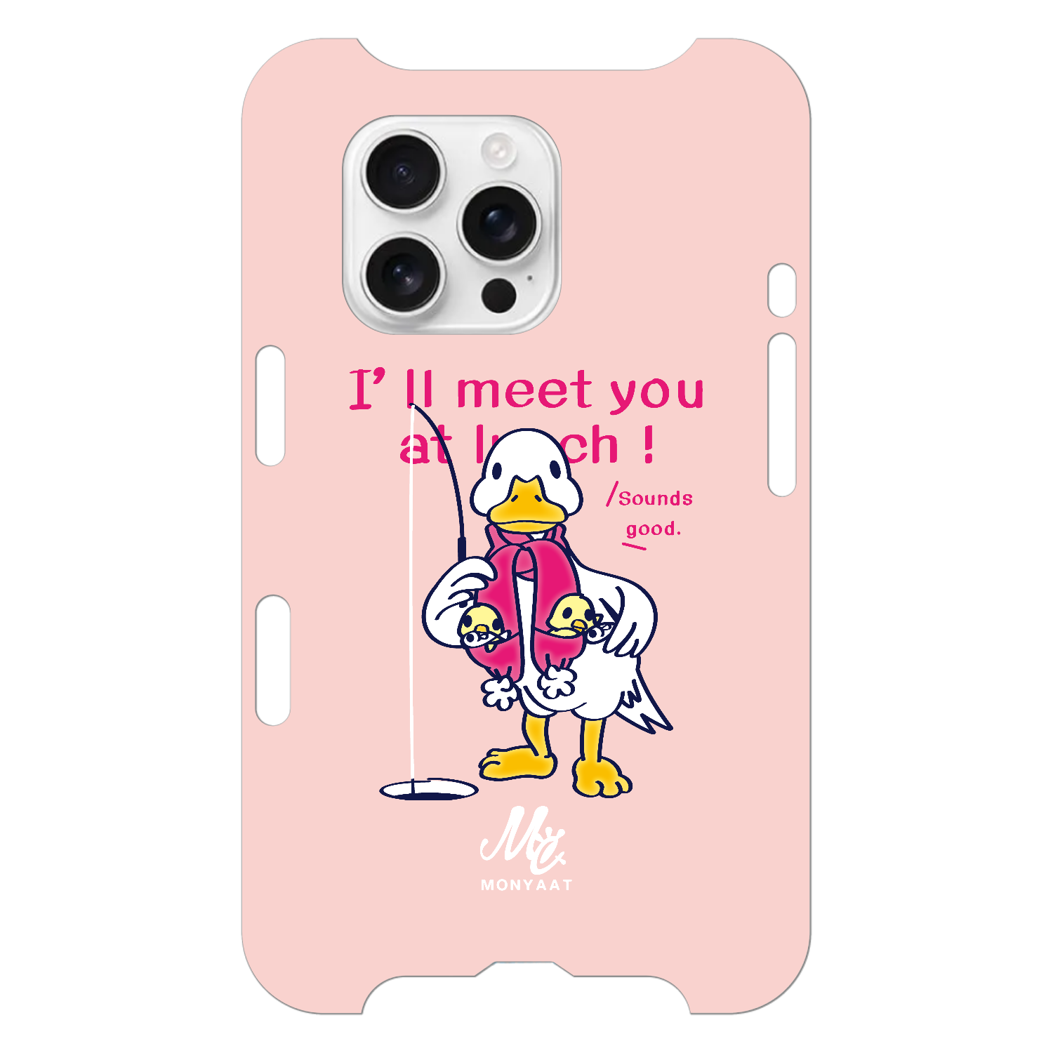 あひるのおひるさんのサカナ釣り ピンク iPhone16 Pro