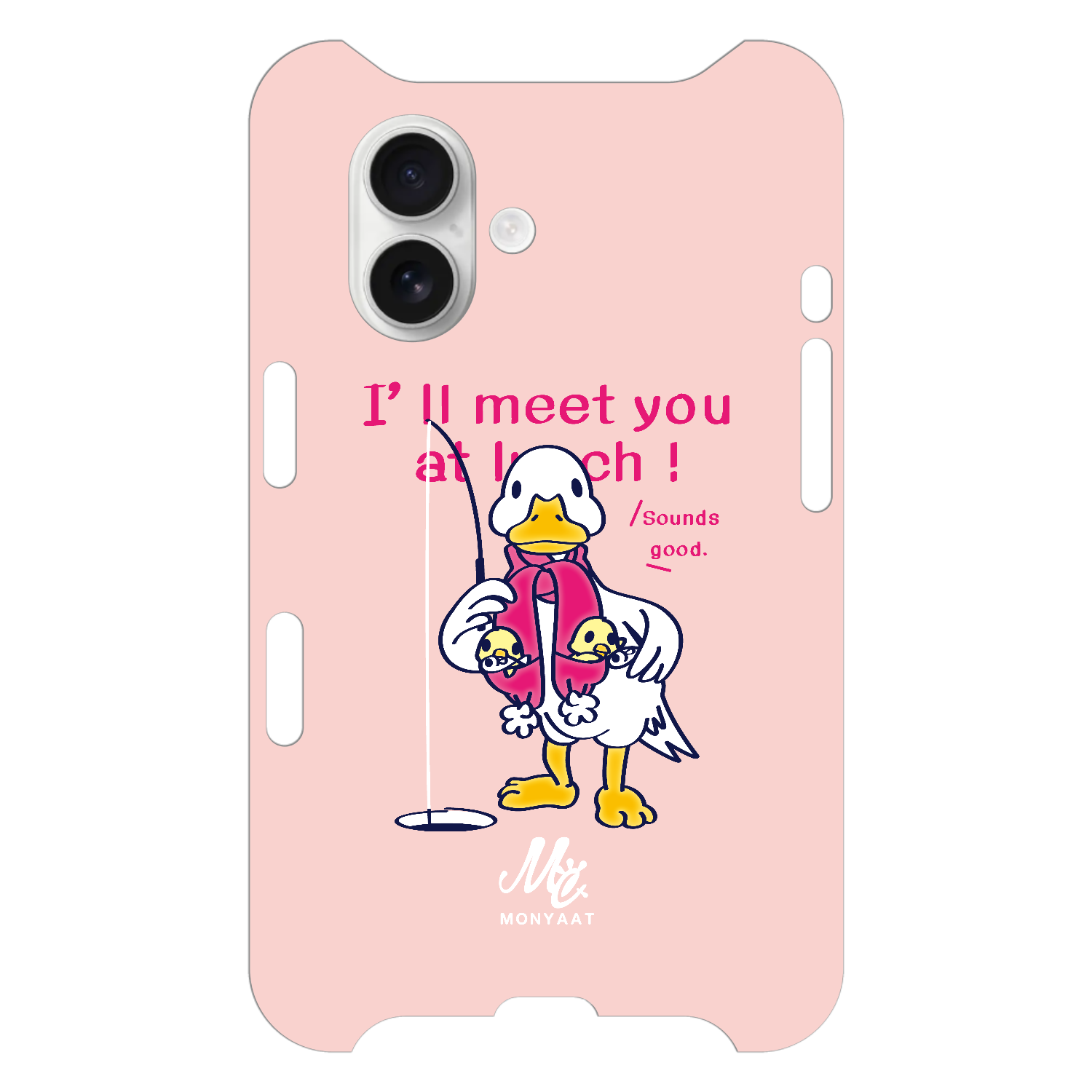 あひるのおひるさんのサカナ釣り ピンク iPhone16