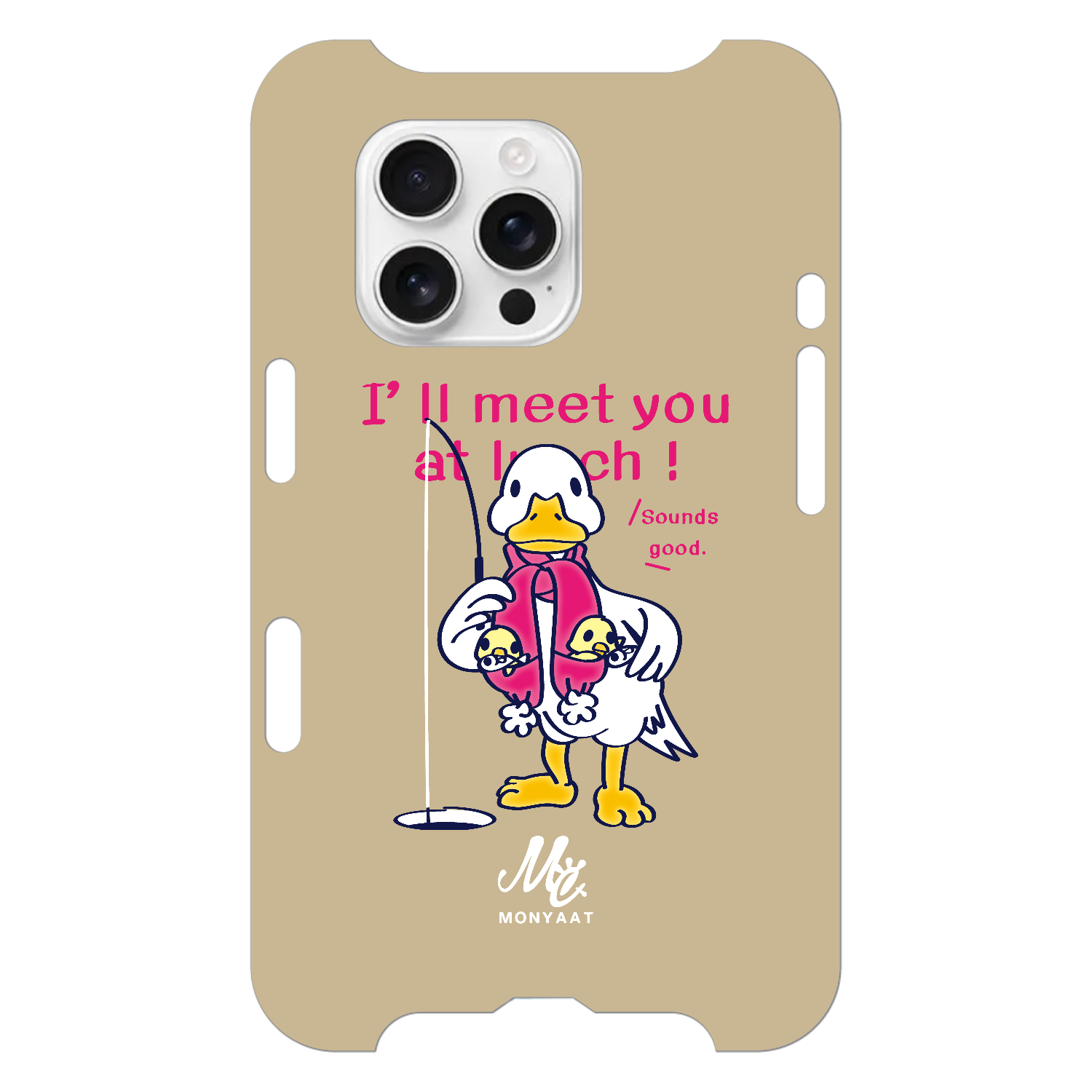 あひるのおひるさんのサカナ釣り ブラウン iPhone16 Pro