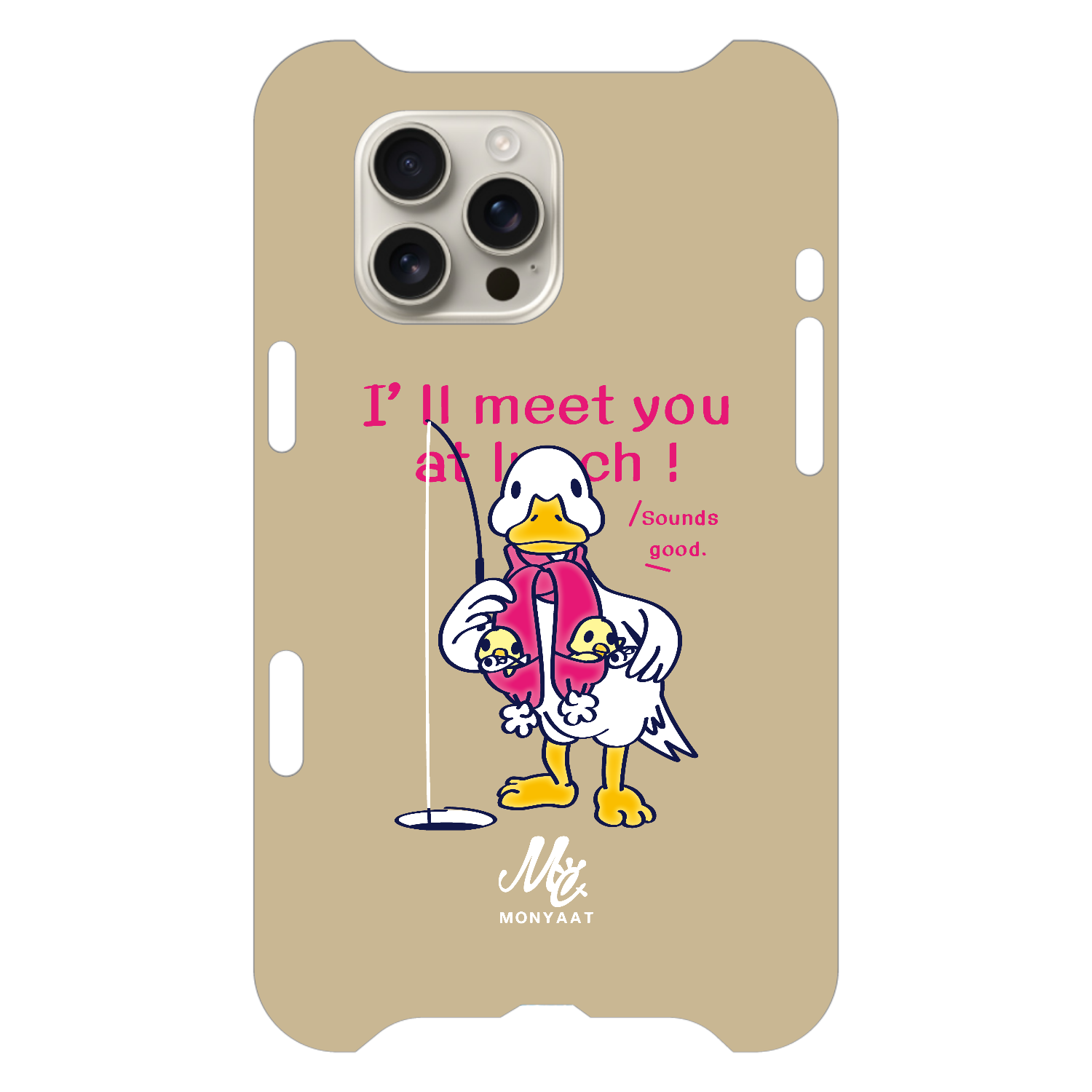 あひるのおひるさんのサカナ釣り ブラウン iPhone16 Pro Max