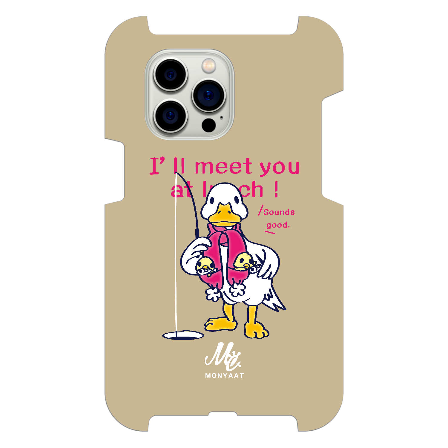 あひるのおひるさんのサカナ釣り ブラウン iPhone15 Pro Max