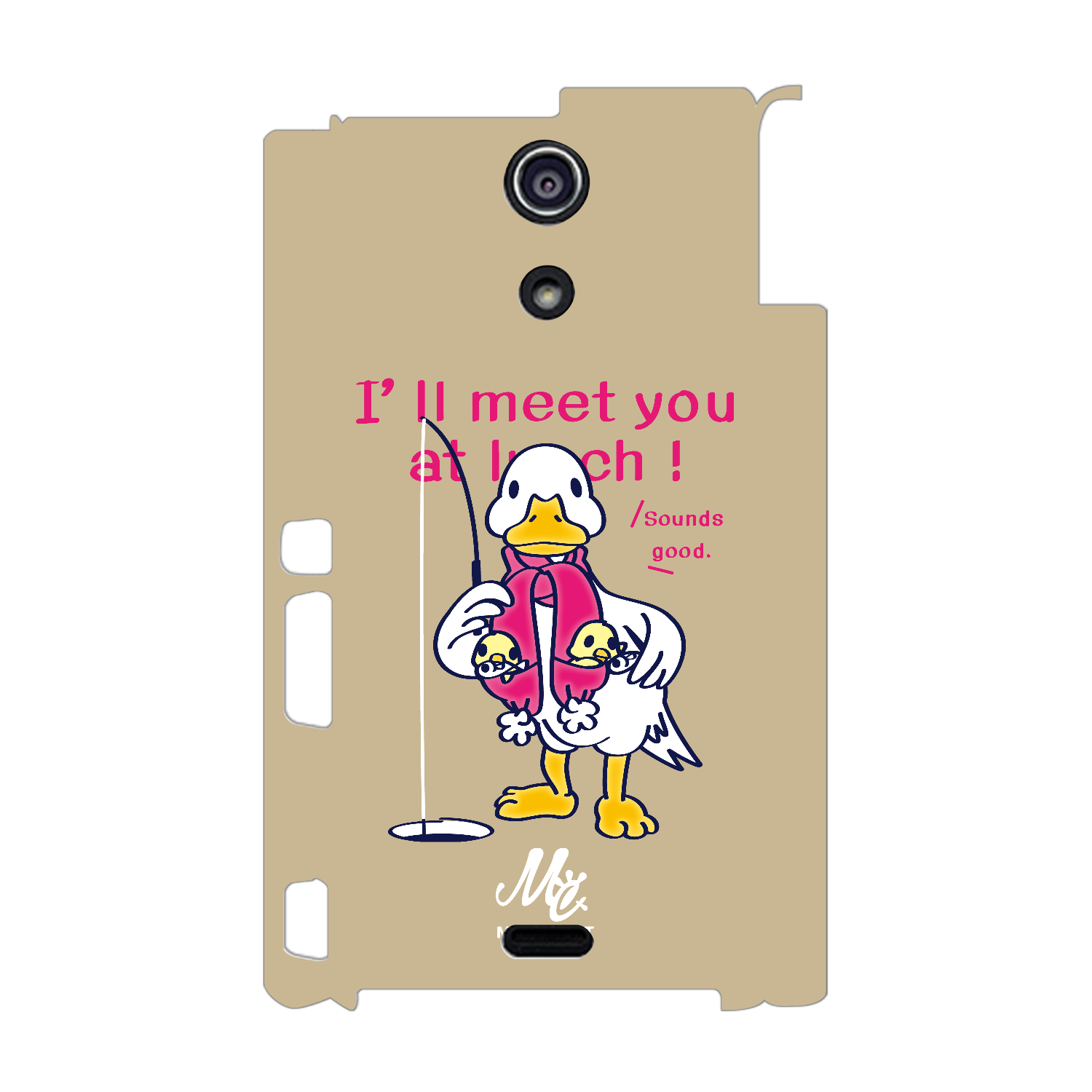 あひるのおひるさんのサカナ釣り ブラウン Xperia A(SO-04E)