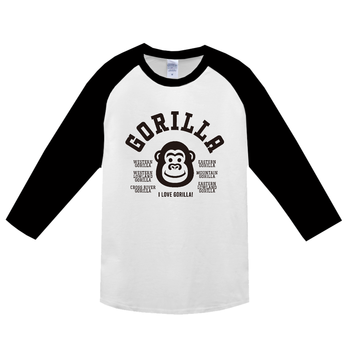 GORILLA ゴリラ大好き 2 ヘビーウェイトベースボールＴシャツ
