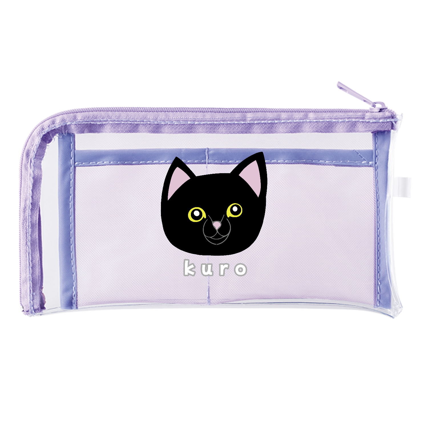 くろねこちゃん メッシュポケットクリアロングポーチ