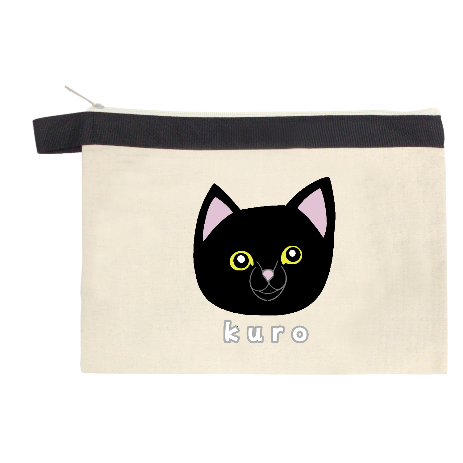 くろねこちゃん キャンバスベルトストラップポーチ（M）