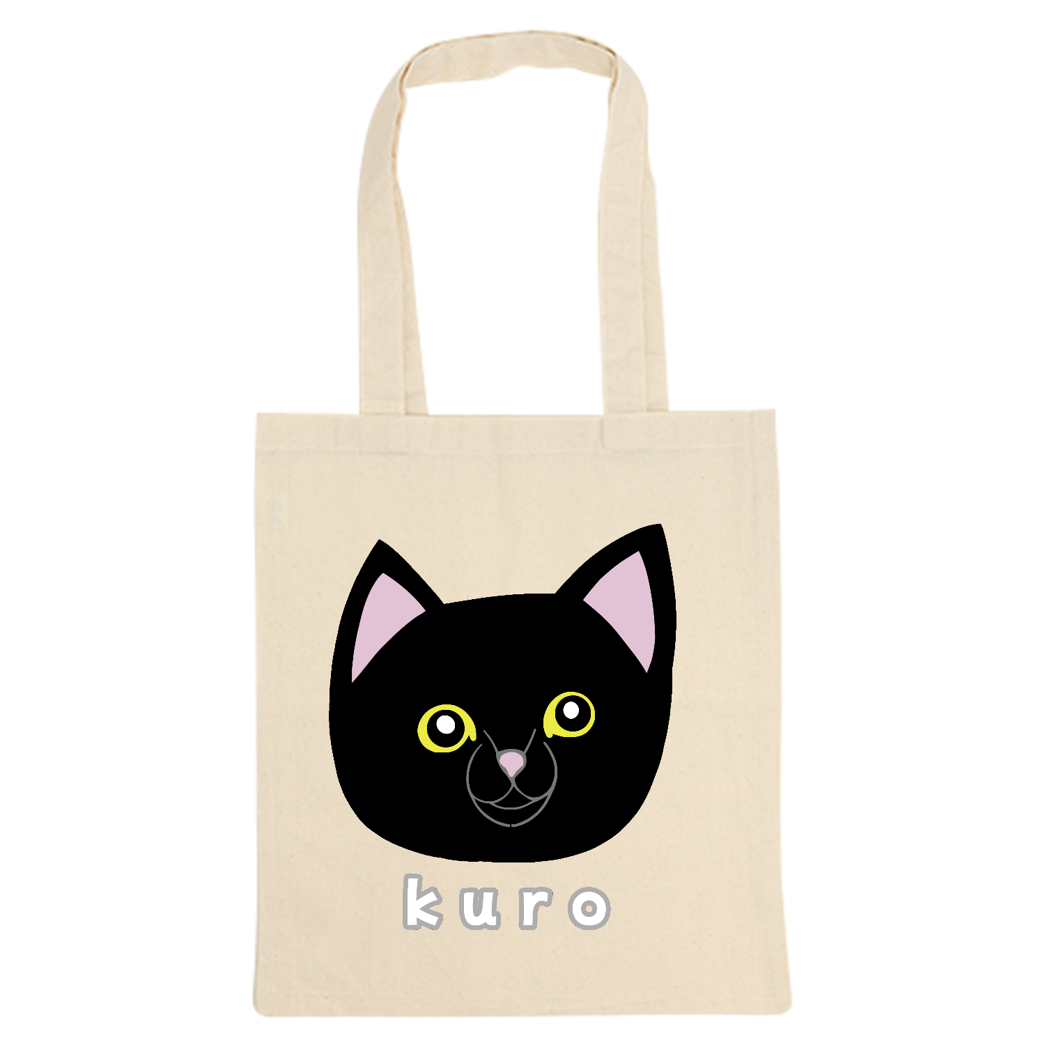 くろねこちゃん 厚手コットンバッグ（M)