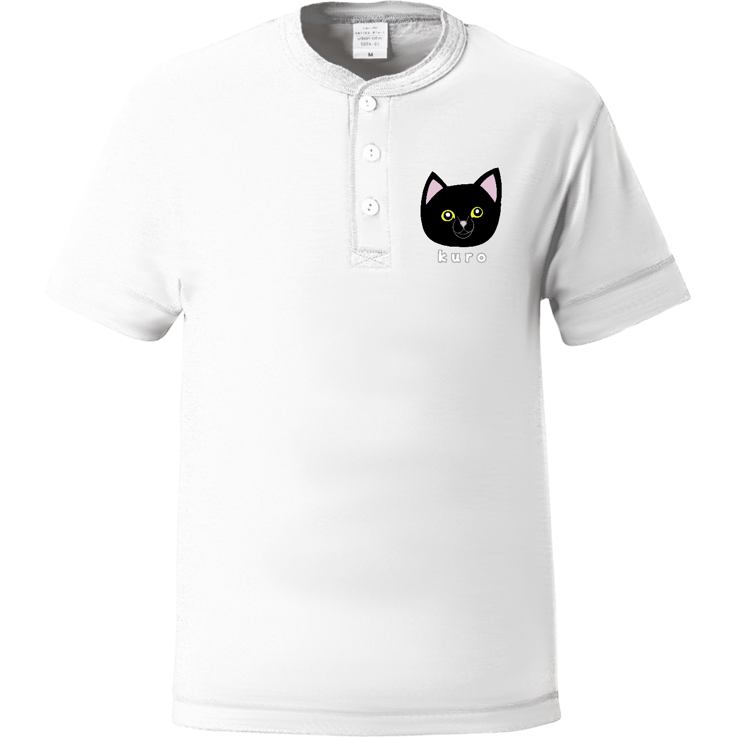 くろねこちゃん ヘンリーネックTシャツ