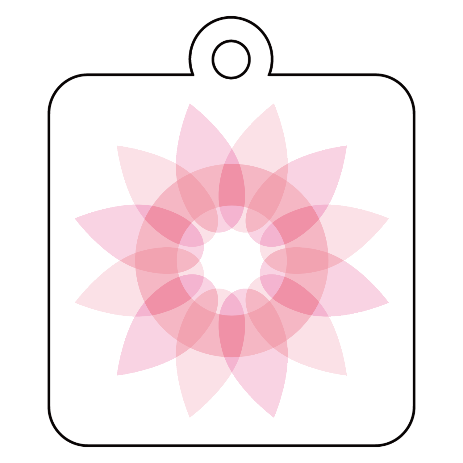 Flower 01 アクリルキーホルダー　四角型 (4cm)