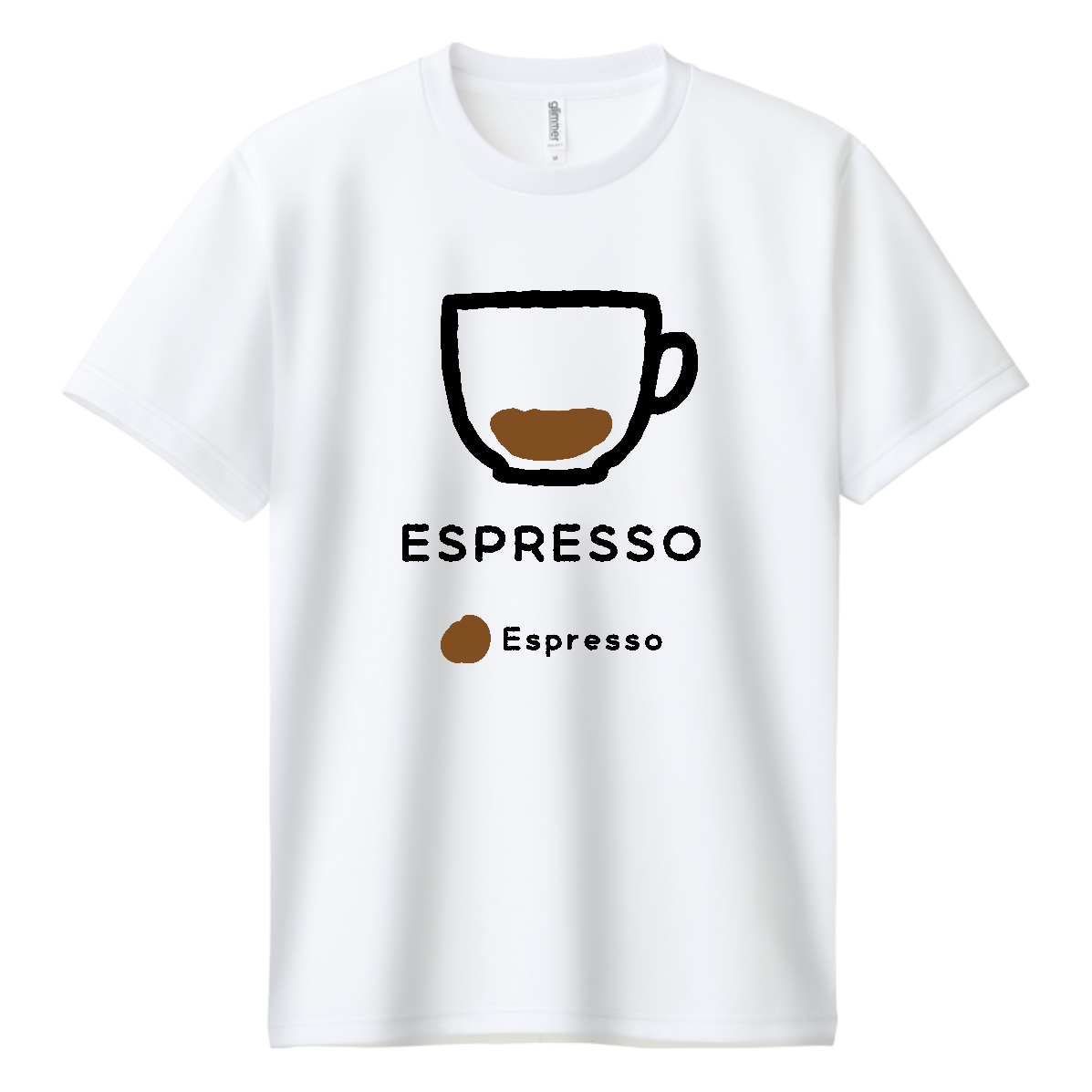 エスプレッソ【カフェ・スイーツ・ゆるイラスト・コーヒー】 ドライＴシャツ