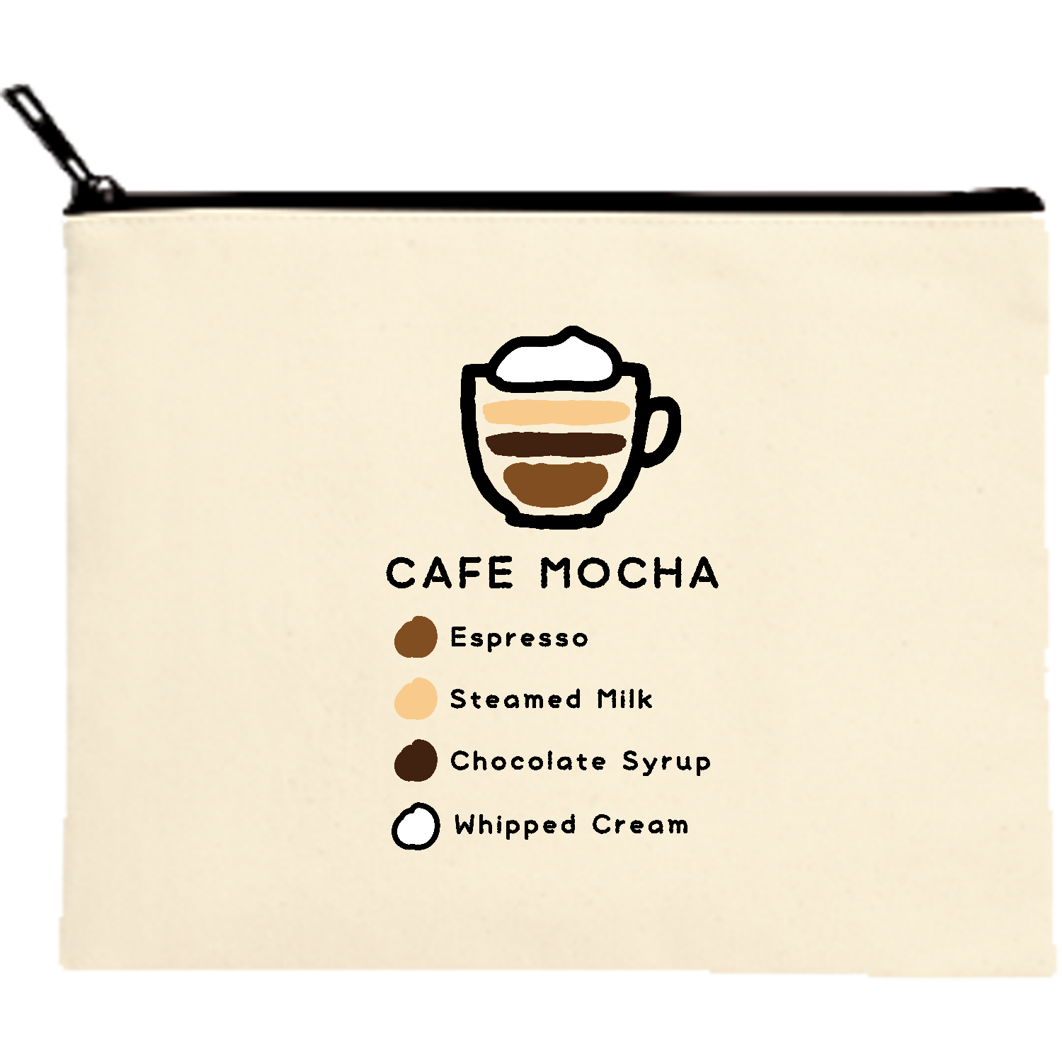 カフェモカ【カフェ・スイーツ・ゆるイラスト・コーヒー】 ポーチ