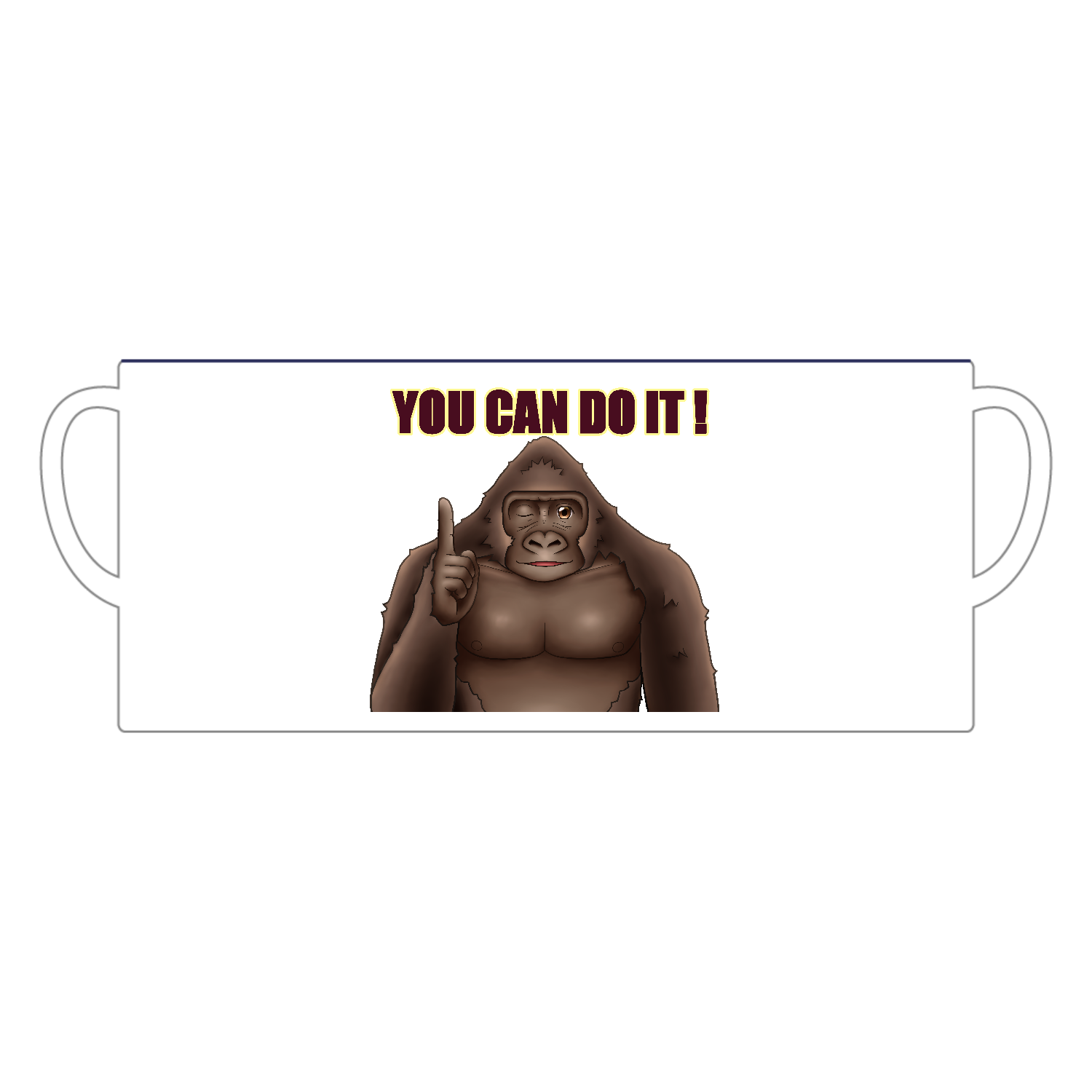 ポジティブゴリラ＃２ 陶器マグストレート バイカラー