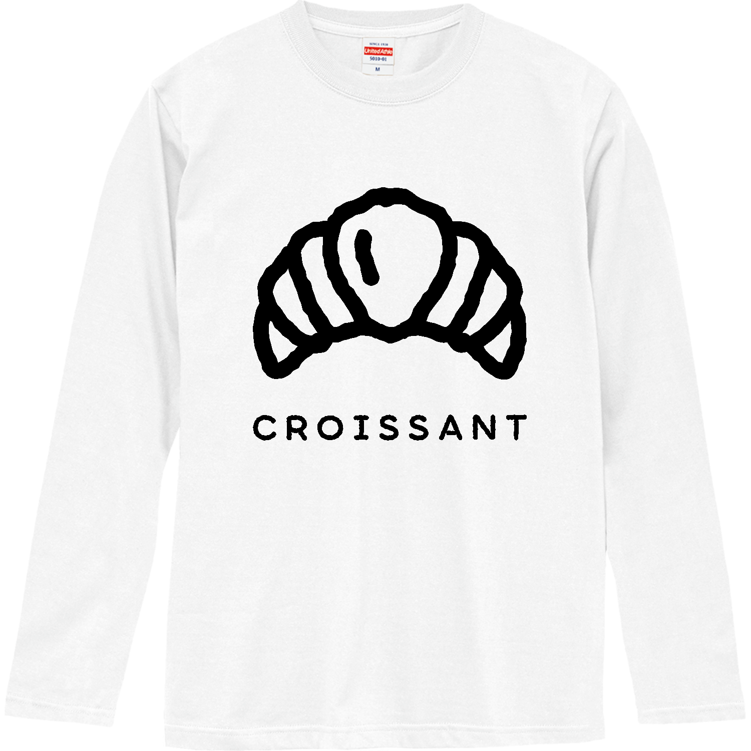 クロワッサン【カフェ・フード・ゆるイラスト】 ロングスリーブTシャツ