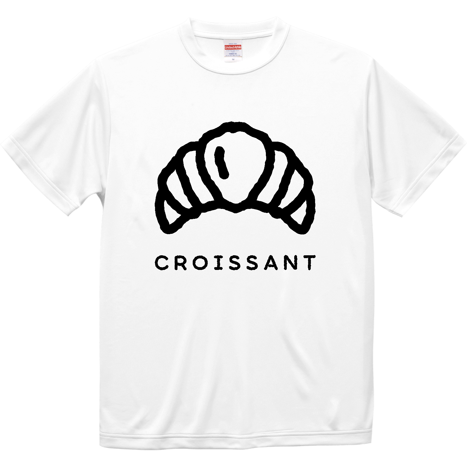 クロワッサン【カフェ・フード・ゆるイラスト】 ドライシルキータッチTシャツ