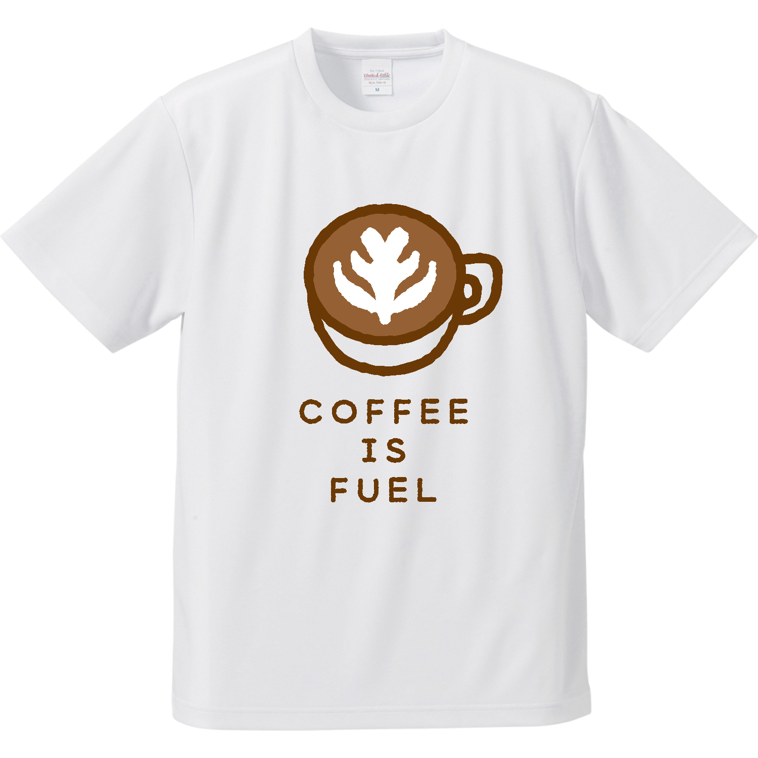ラテアート・コーヒー・コーヒーが燃料【カフェ・ゆるイラスト】 ドライアスレチックTシャツ