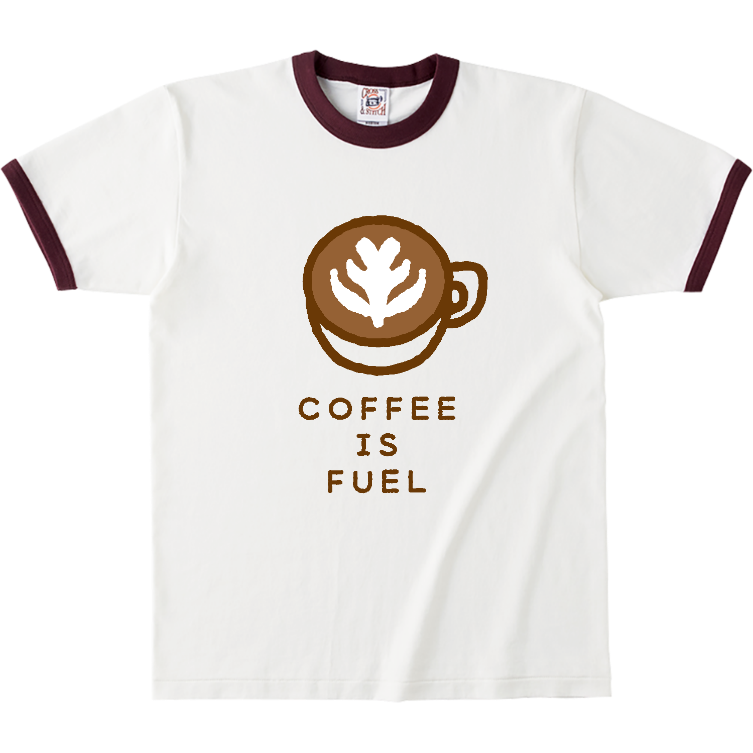 ラテアート・コーヒー・コーヒーが燃料【カフェ・ゆるイラスト】 オープンエンドマックスウェイトリンガーTシャツ