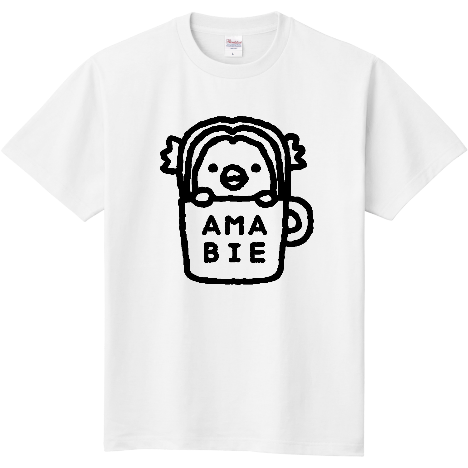アマビエ・コーヒー【カフェ・ゆるイラスト】 定番Ｔシャツ