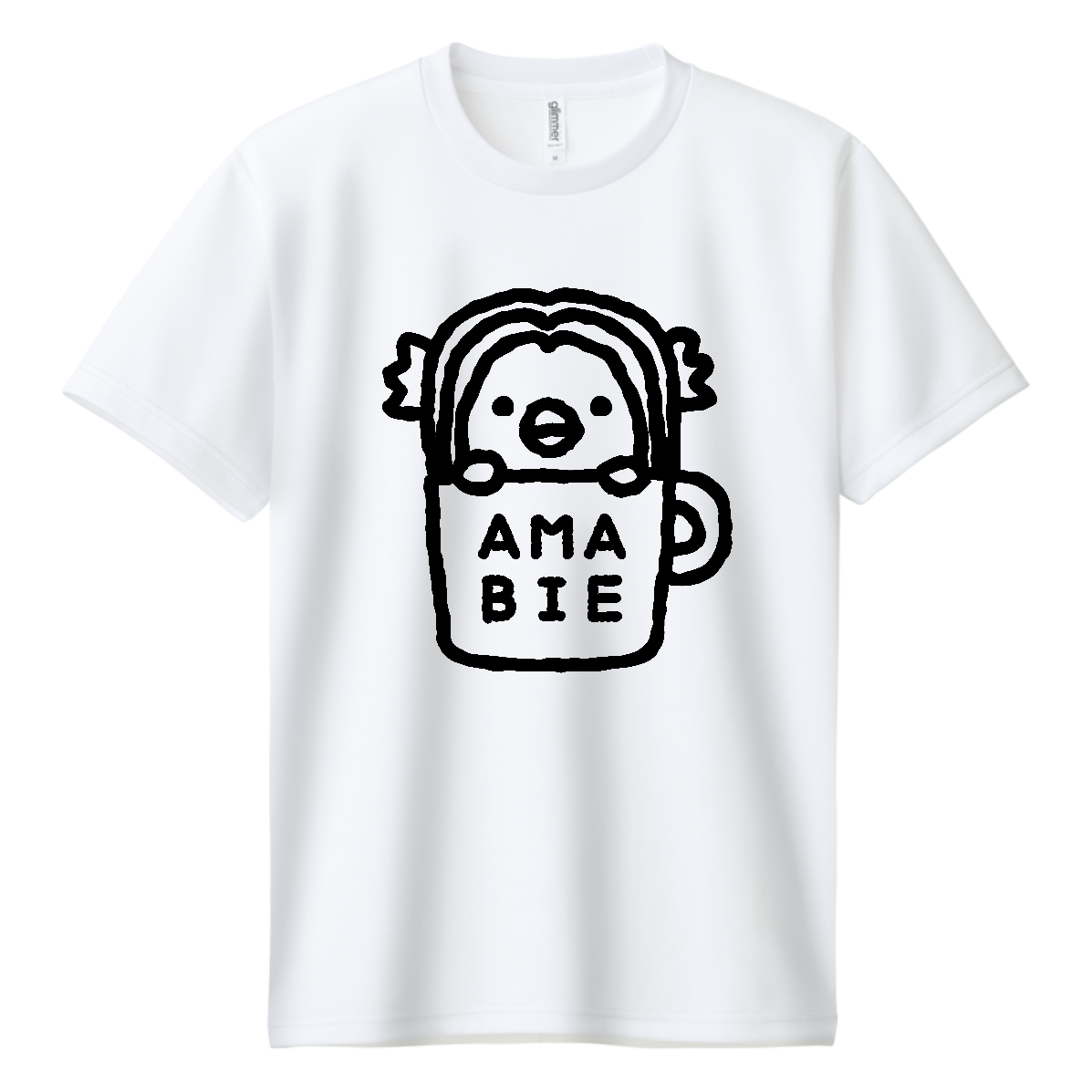 アマビエ・コーヒー【カフェ・ゆるイラスト】 ドライＴシャツ