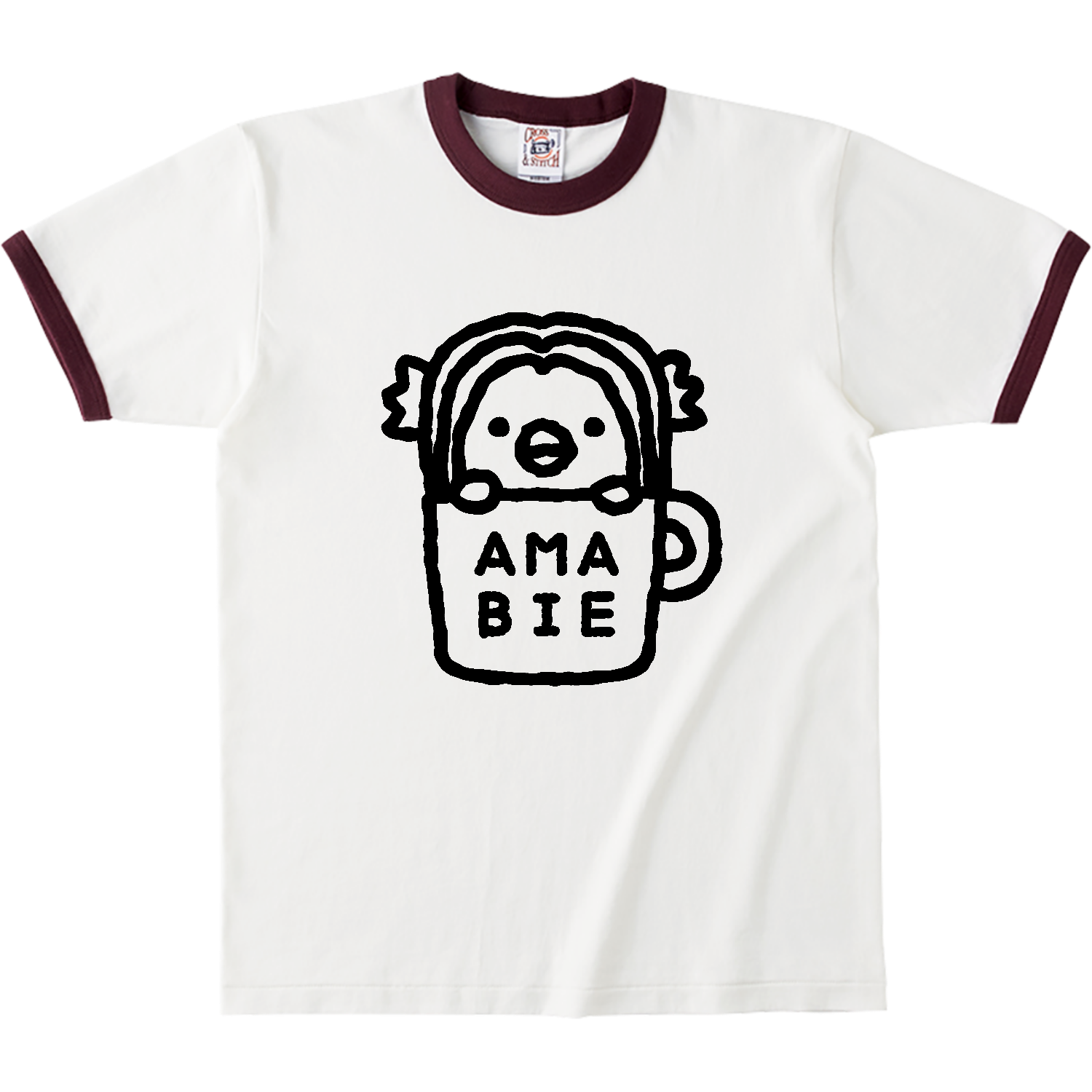 アマビエ・コーヒー【カフェ・ゆるイラスト】 オープンエンドマックスウェイトリンガーTシャツ