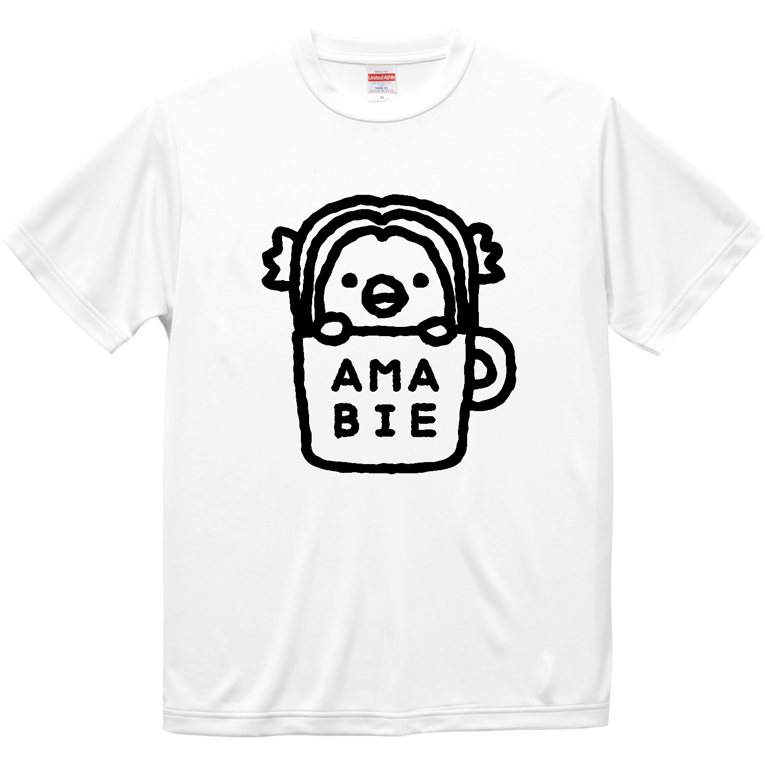 アマビエ・コーヒー【カフェ・ゆるイラスト】 ドライシルキータッチTシャツ