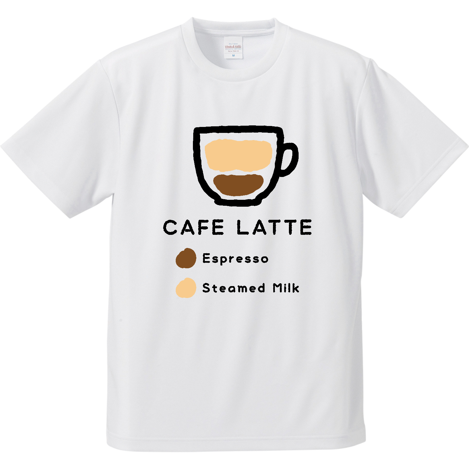 カフェラテ【カフェ・スイーツ・ゆるイラスト・コーヒー】 ドライアスレチックTシャツ