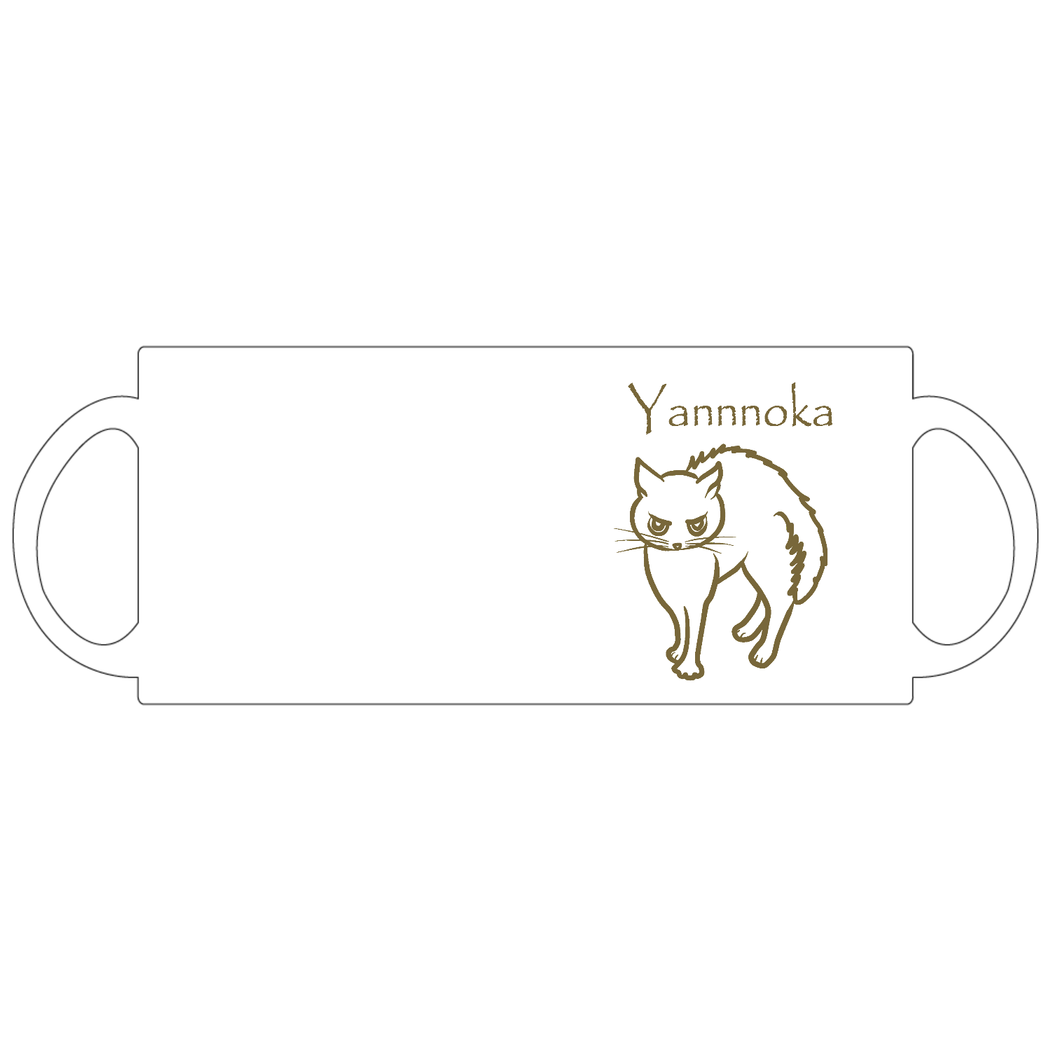 やんのかポーズのねこ定番マグカップ1