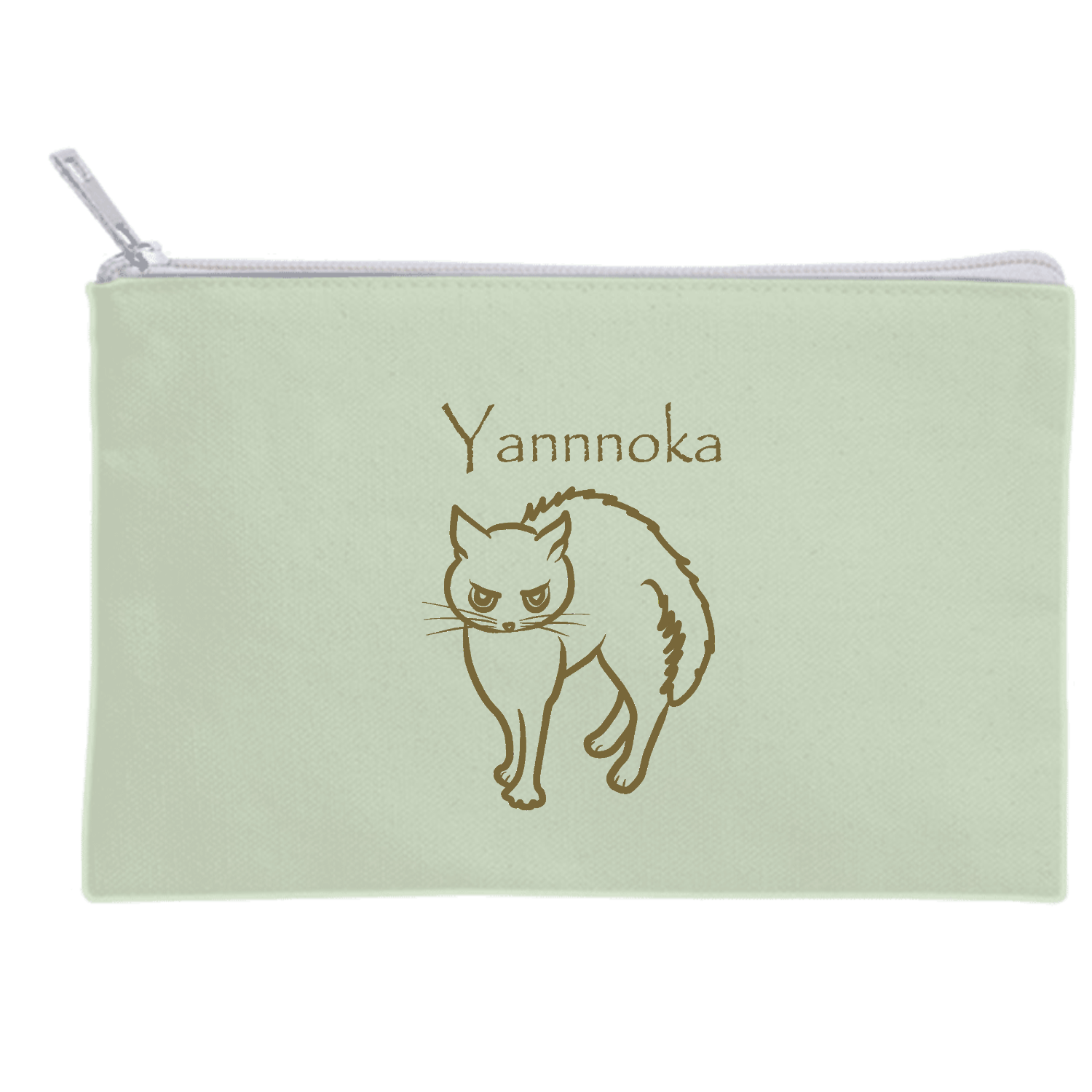 やんのかポーズのねこキャンバスポーチ(S)【白プリント有】の商品購入