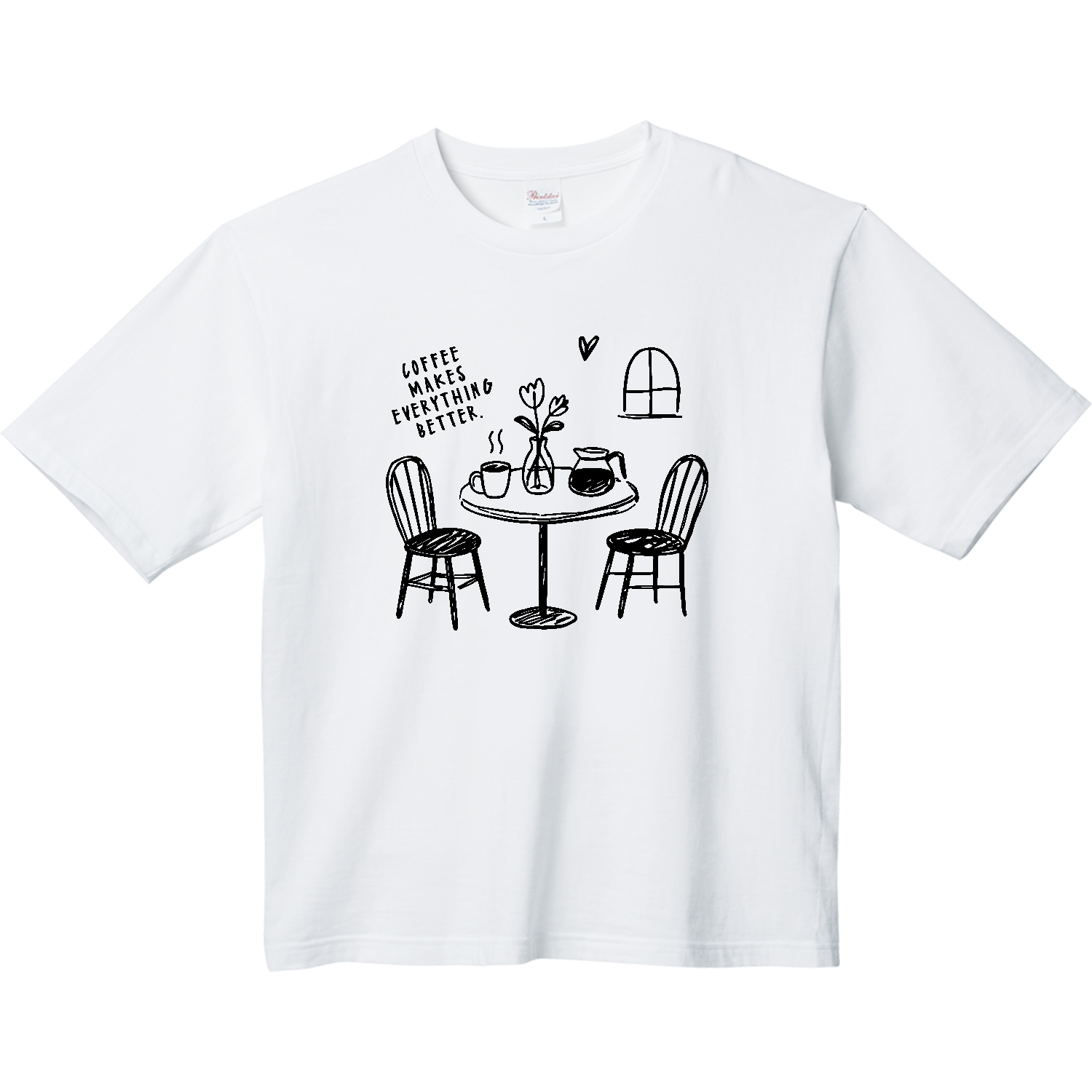 コーヒータイムのひととき【カフェ・フード・ゆるイラスト】 ヘビーウェイト ビッグシルエットTシャツ
