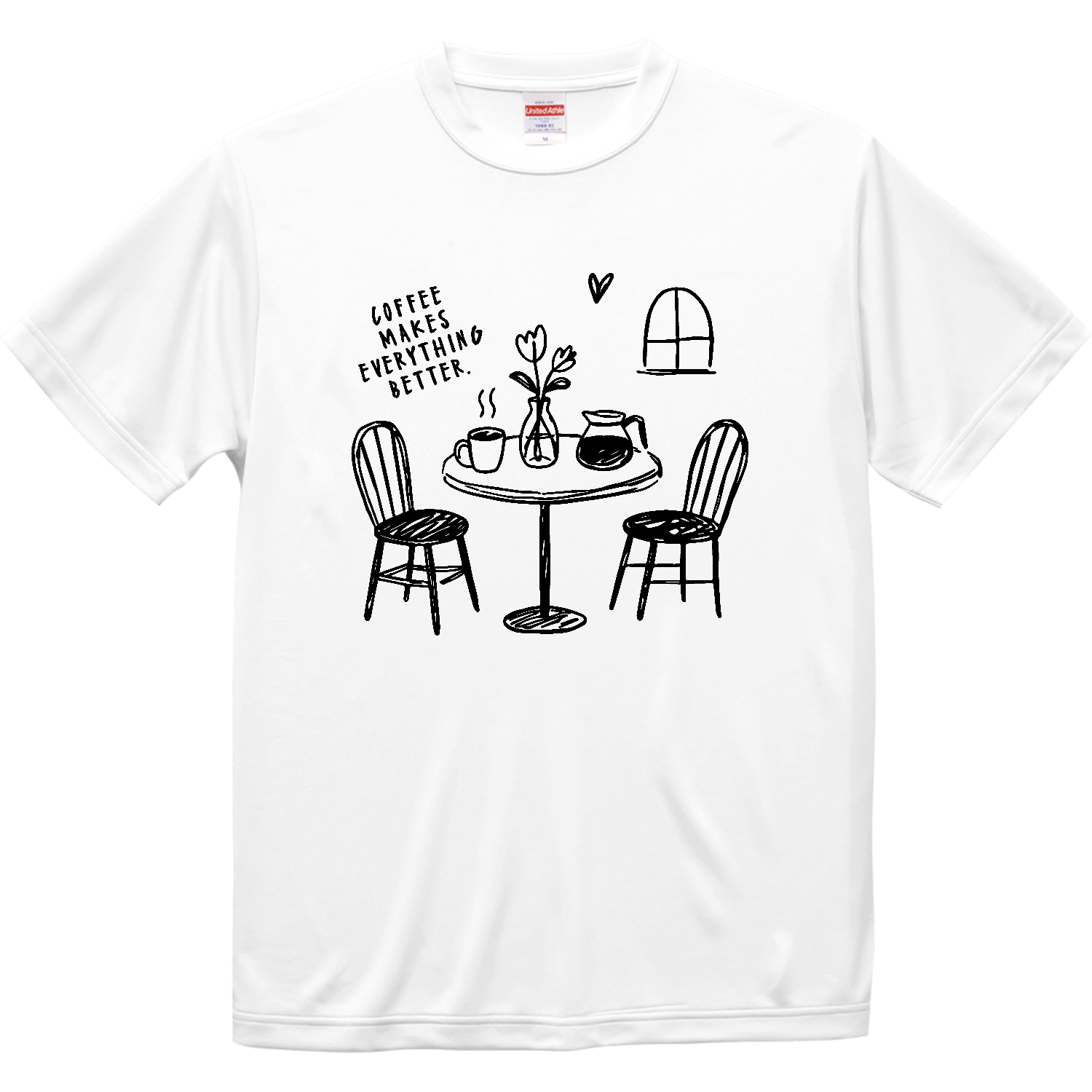 コーヒータイムのひととき【カフェ・フード・ゆるイラスト】 ドライシルキータッチTシャツ