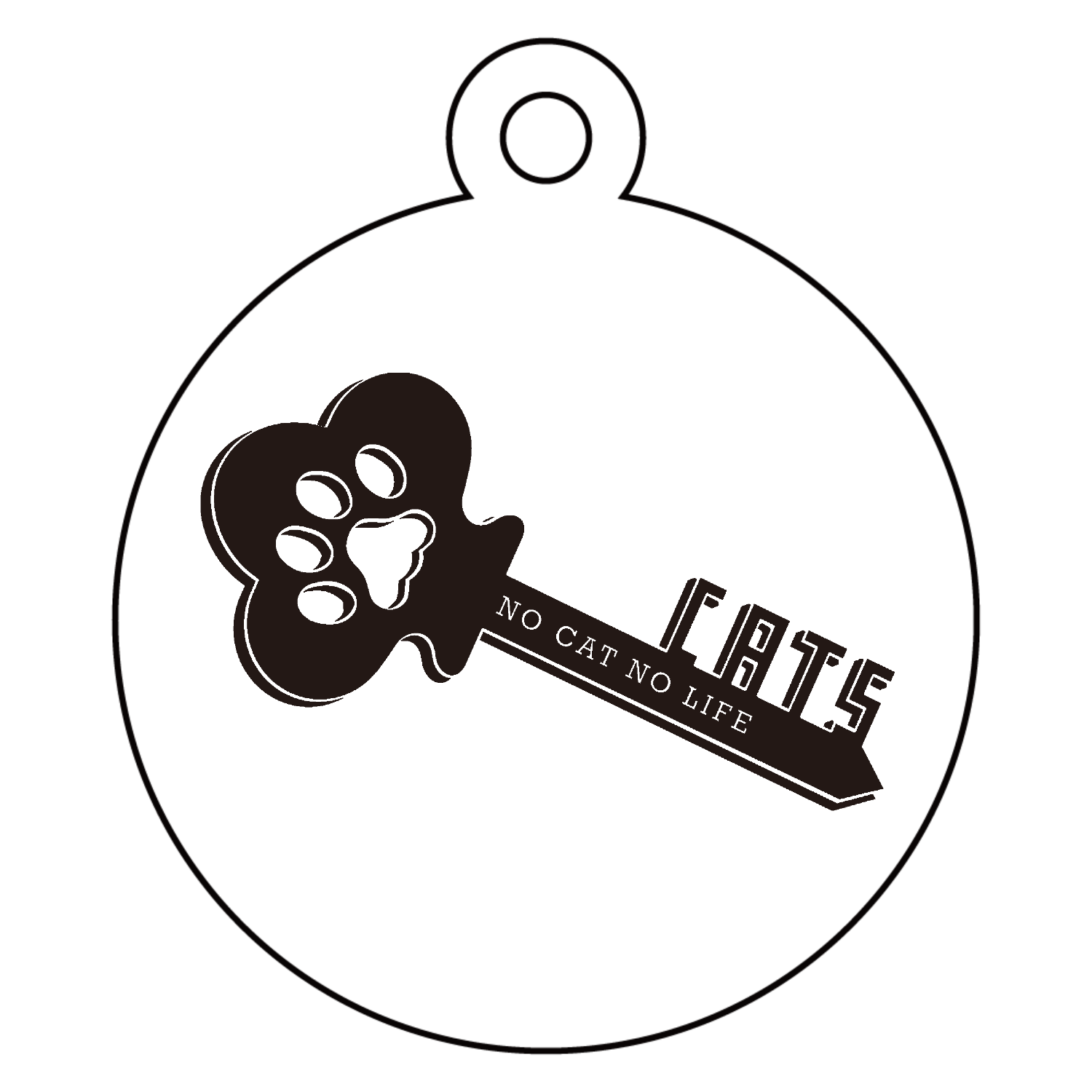 猫の鍵・NO CAT NO LIFE ネコが好き! アクリルキーホルダー　丸型 (4cm)