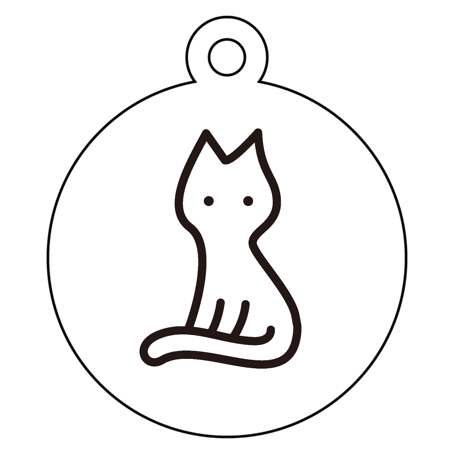 NO CAT NO LIFE 1 アクリルキーホルダー　丸型 (4cm)
