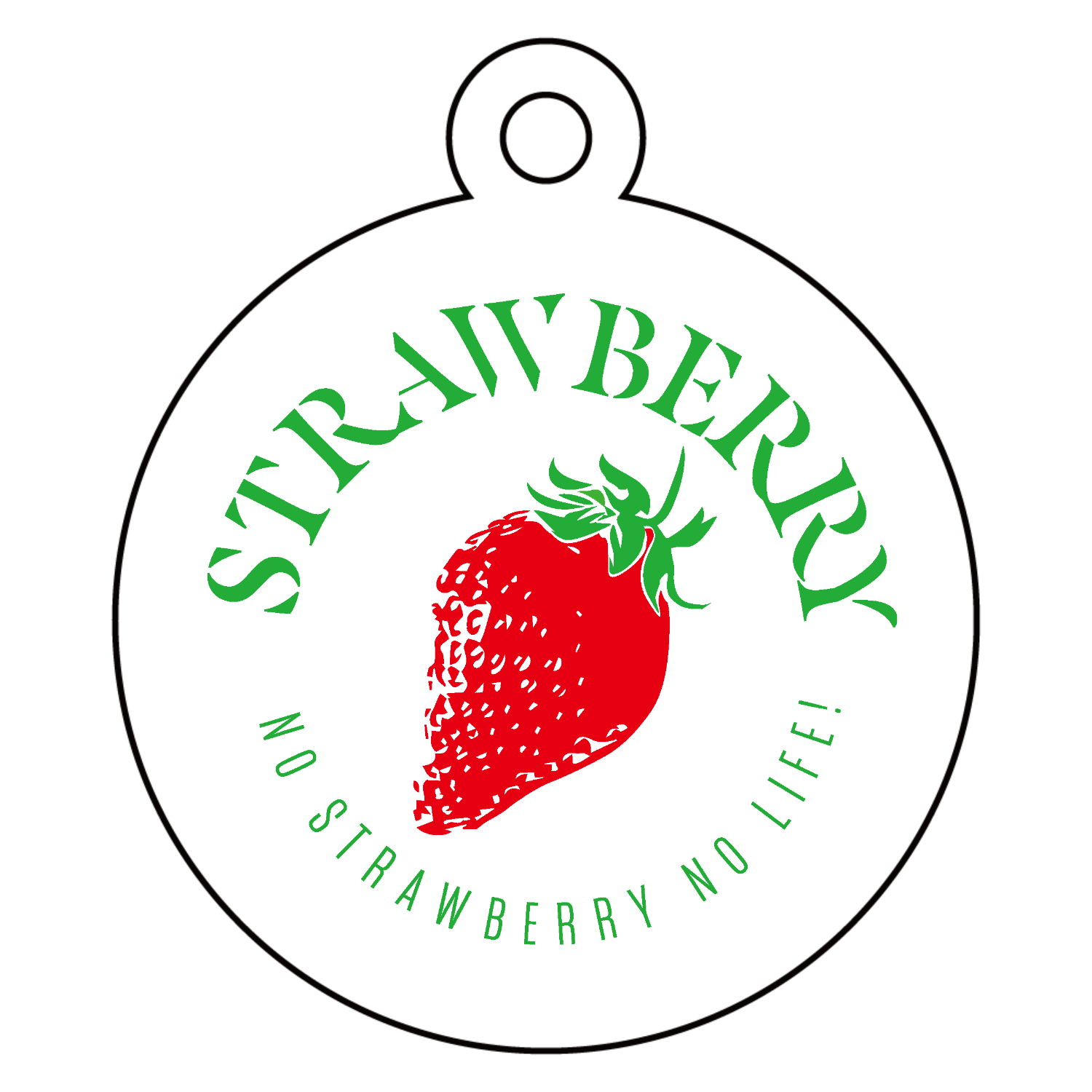 イチゴ大好き Strawberry アクリルキーホルダー　丸型 (4cm)