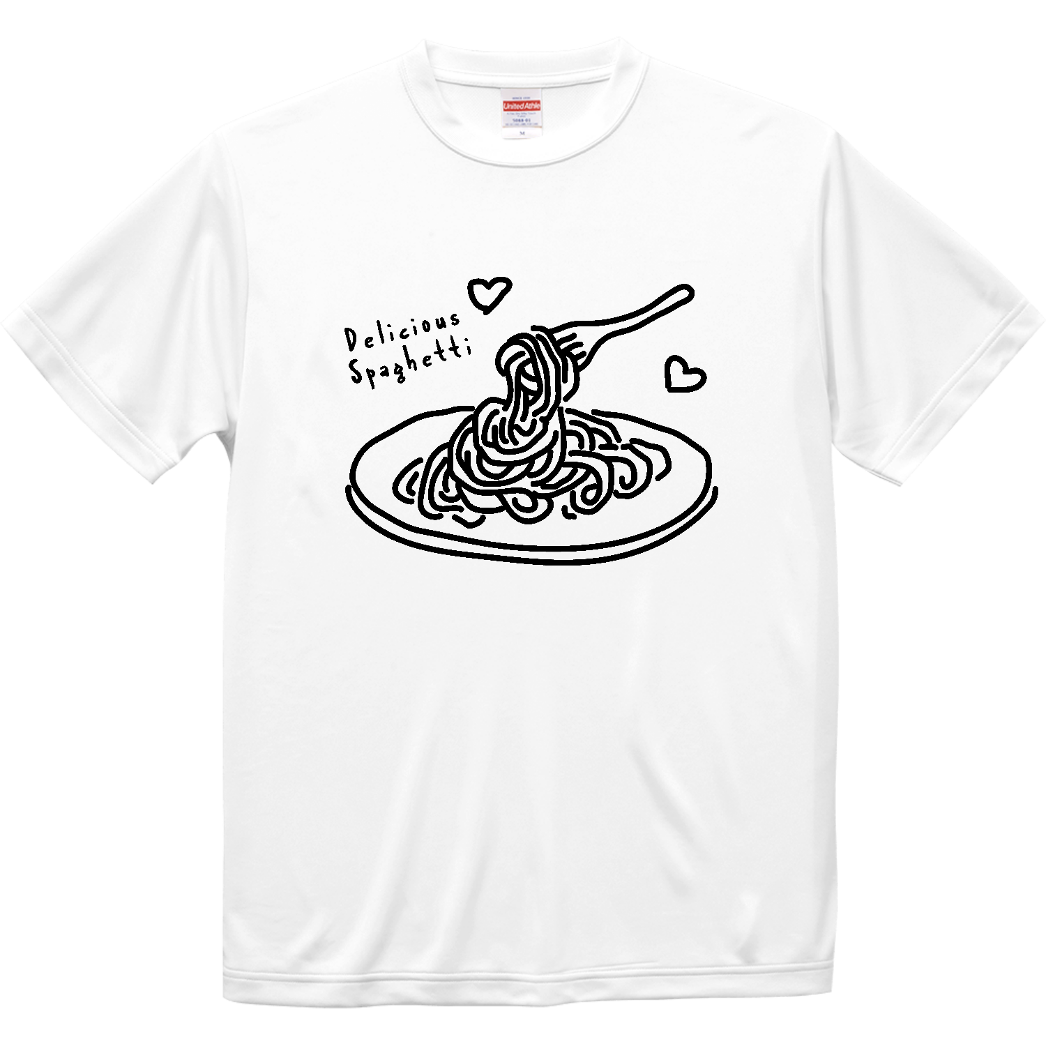 デリシャス・スパゲッティ【カフェ・フード・ゆるイラスト】 ドライシルキータッチTシャツ