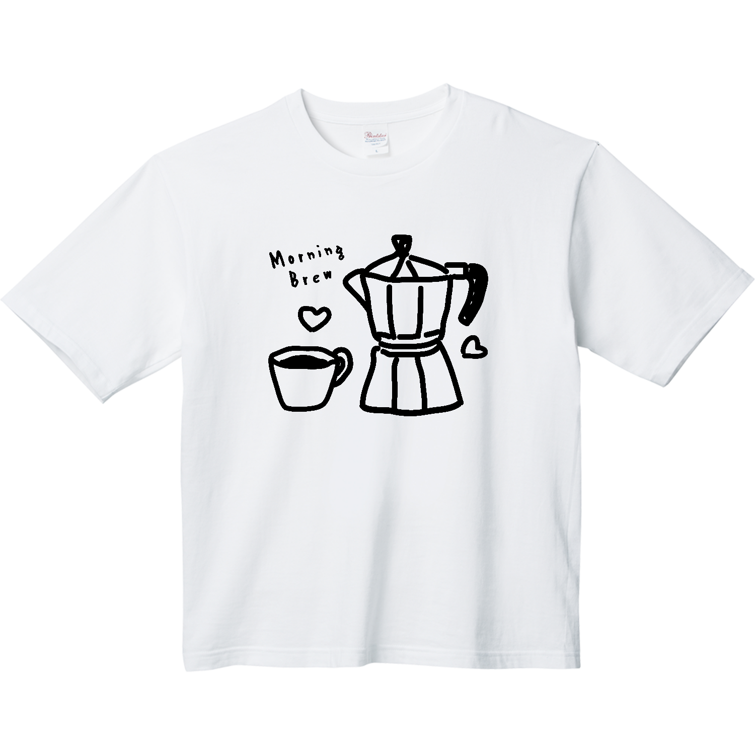 朝のコーヒー【カフェ・フード・ゆるイラスト】 ヘビーウェイト ビッグシルエットTシャツ