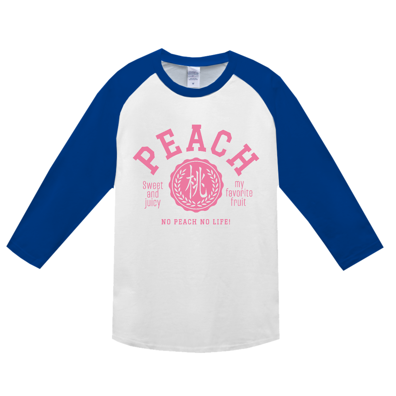 PEACH・桃・モモ大好き ヘビーウェイトベースボールＴシャツ