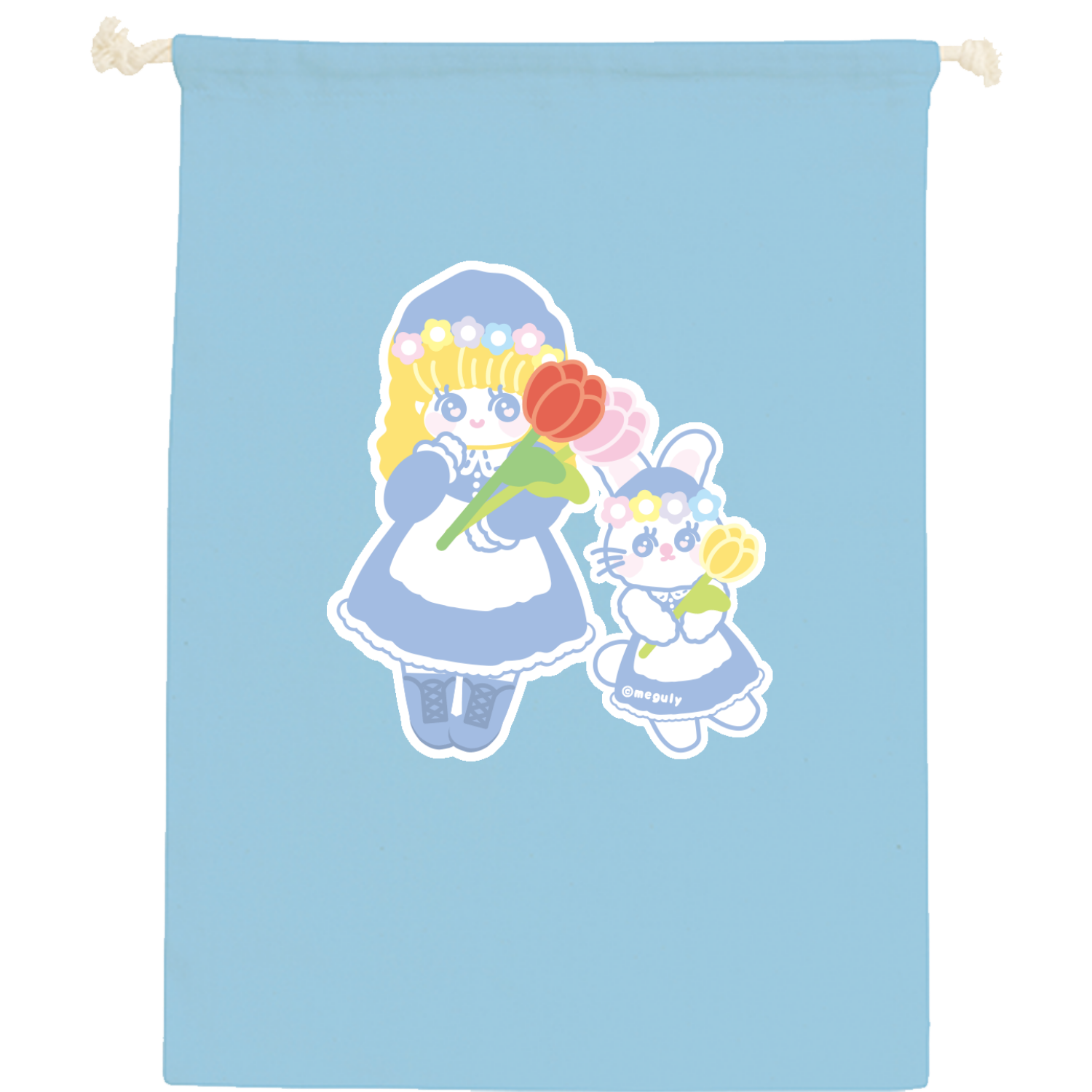 チューリップまつり コットン巾着（L）