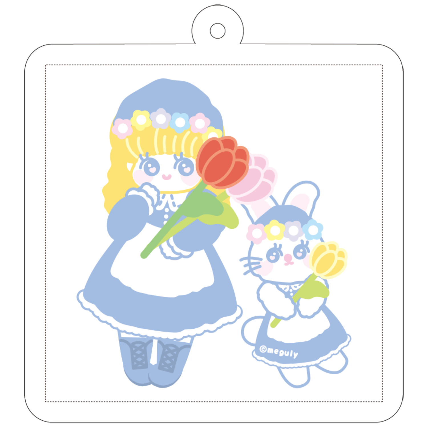 チューリップまつり 50×50mm アクリルキーホルダー(正方形)