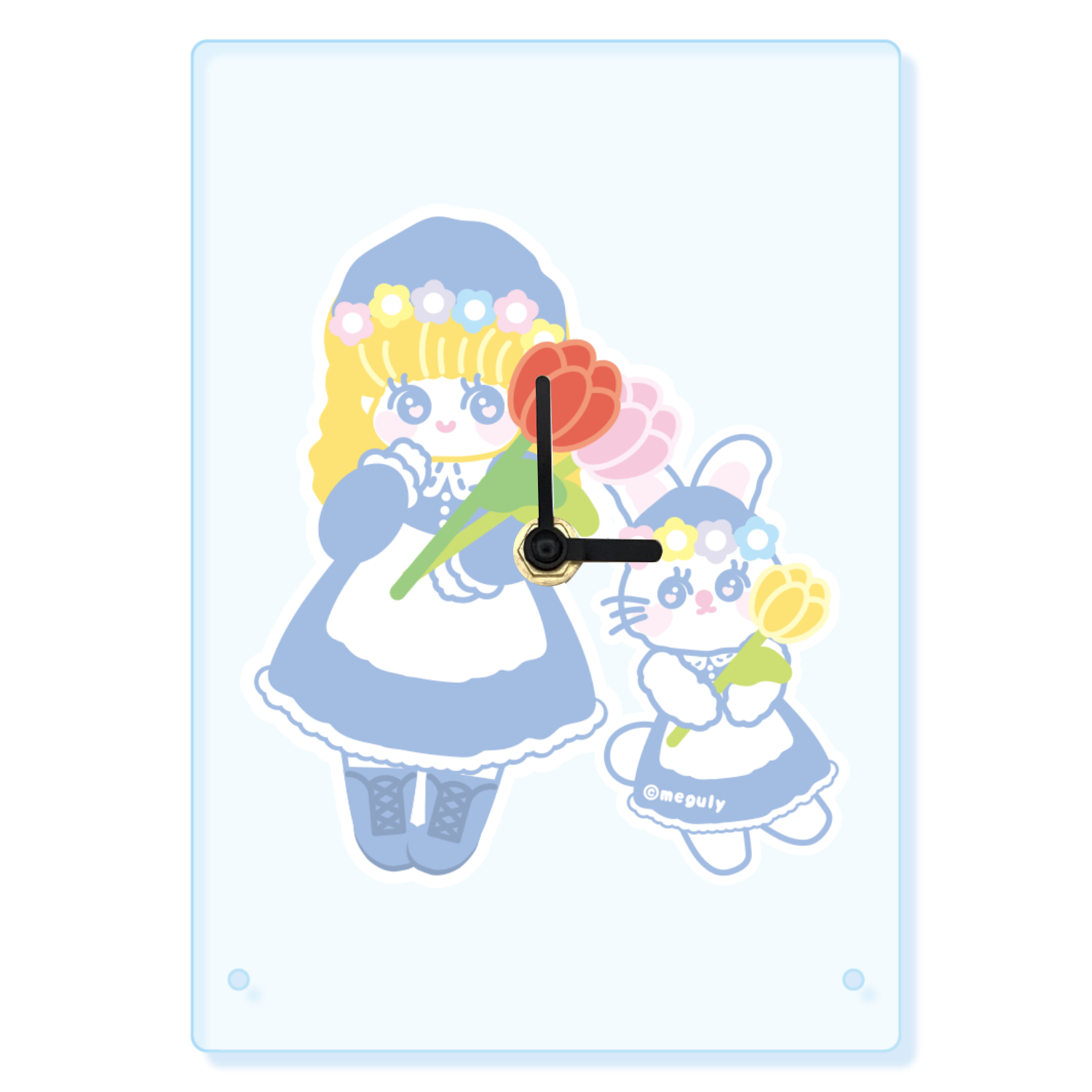 チューリップまつり アクリル置き時計