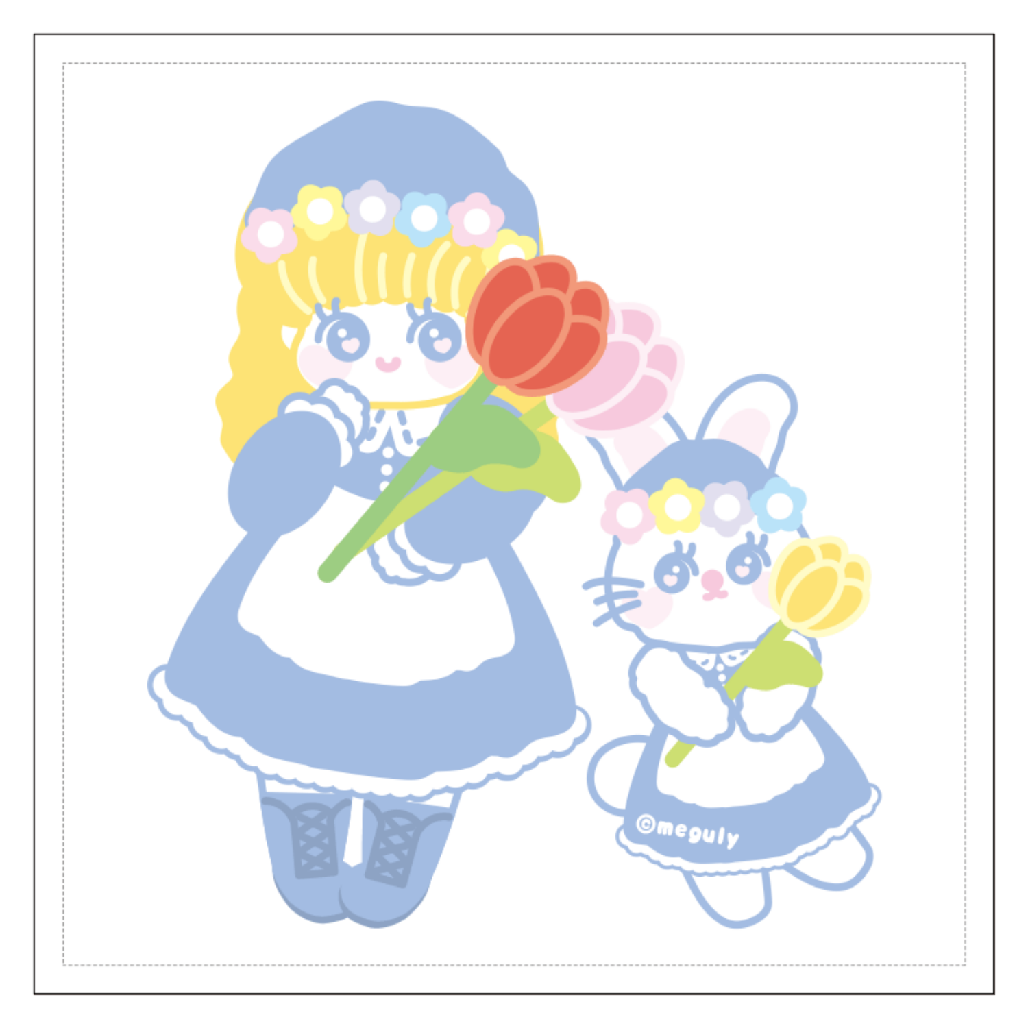 チューリップまつり 100mmクリアステッカー・シール