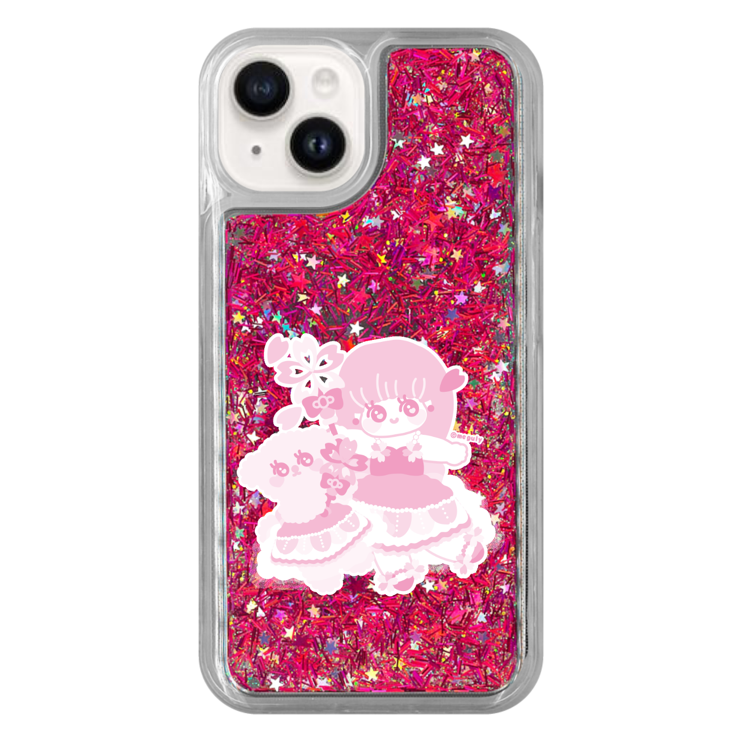 花咲か妖精さん iPhone15 グリッターケース