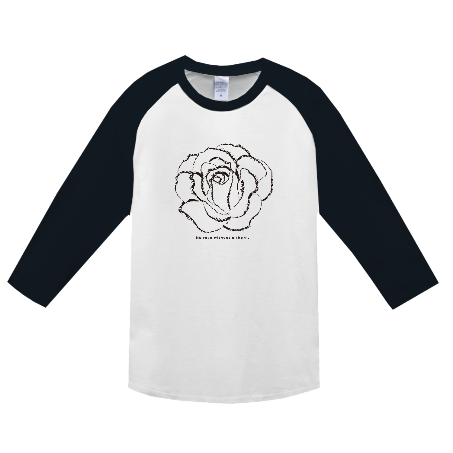 No rose without a thorn. 棘のない薔薇はない 1 ヘビーウェイトベースボールＴシャツ