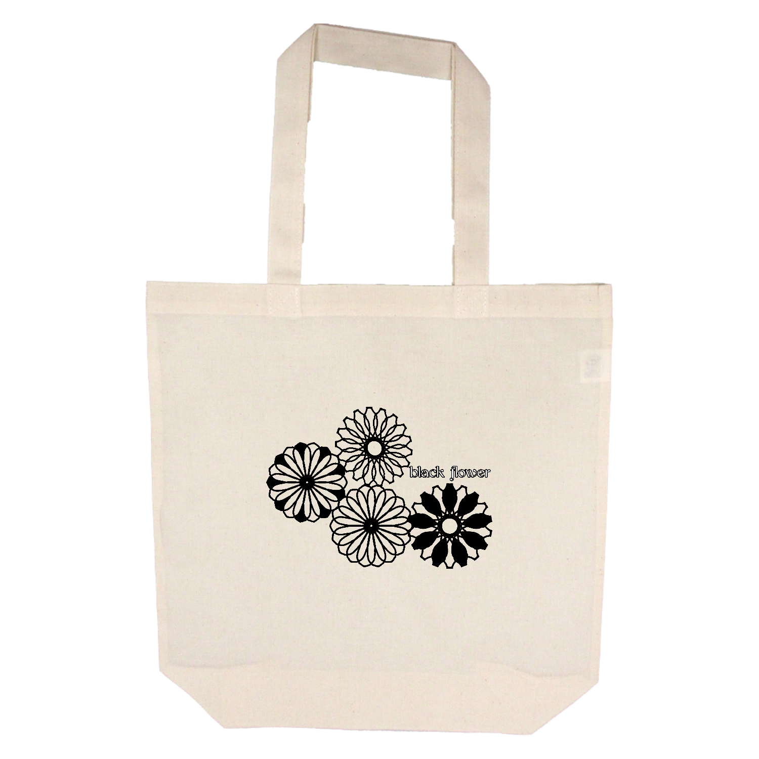 ブラックフラワー コロリドコットンバッグ(M)