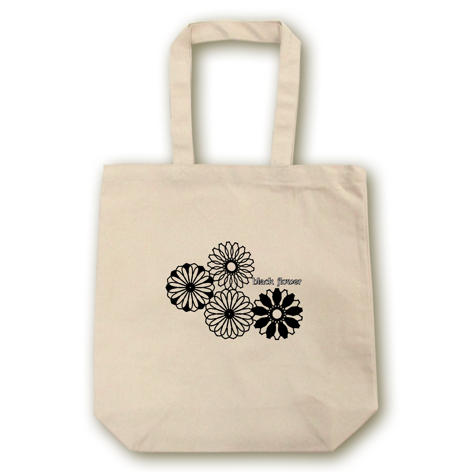 ブラックフラワー キャンバストート（M）