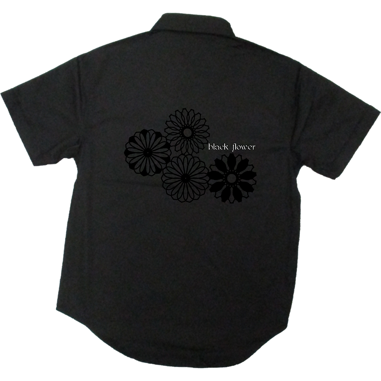 ブラックフラワー T/Cワークシャツ