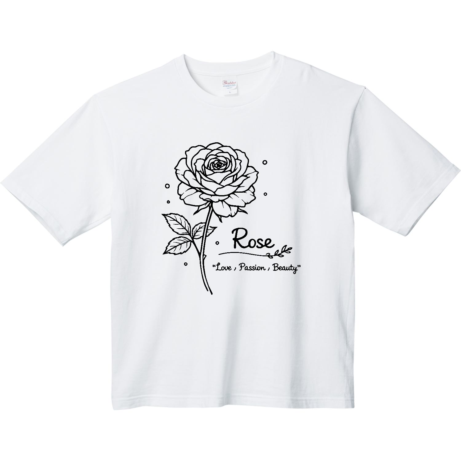 薔薇・Rose【花言葉・愛・情熱・美】 ヘビーウェイト ビッグシルエットTシャツ