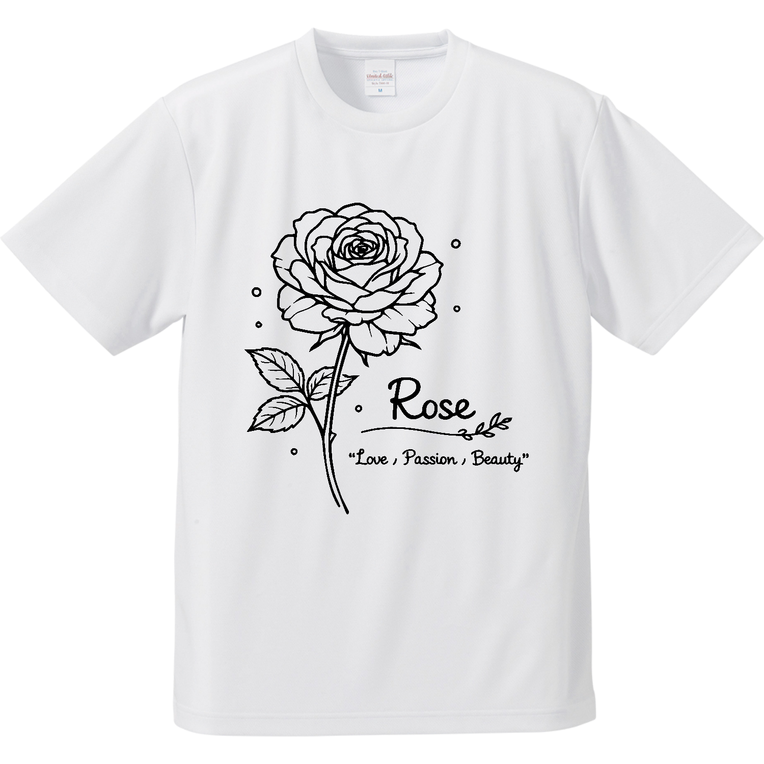 薔薇・Rose【花言葉・愛・情熱・美】 ドライアスレチックTシャツ